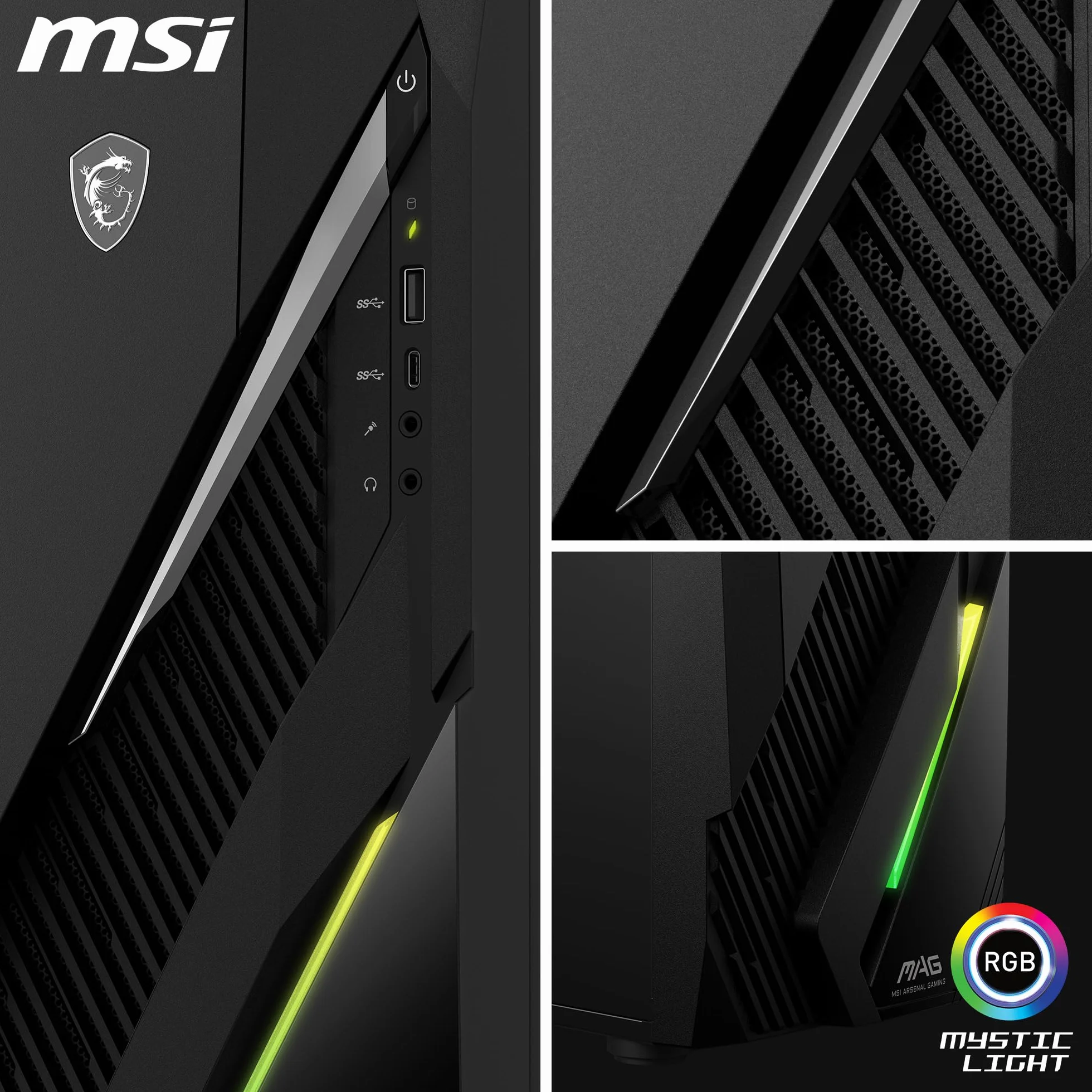 MSI MAG Infinite E1 14NVL5-104EU Gaming PC Intel Core i5 14400F GeForce RTX 5060 8G 16GB RAM DDR5 1TB SSD PCIe GEN4x4 NVMe Wi-Fi 6E 80+ Bronze
