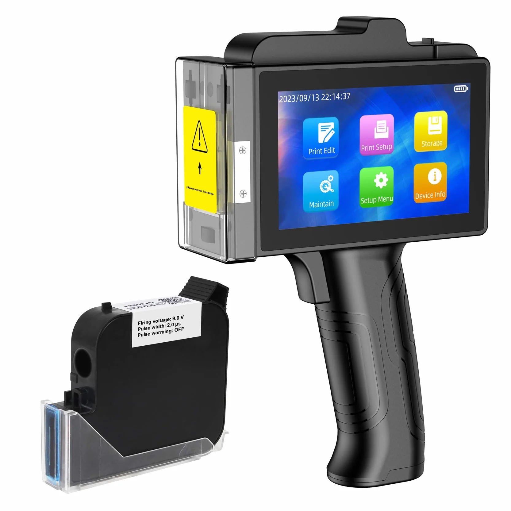 Stampante Palmare Portatile TIJ800P, Stampante a Getto d'Inchiostro con Touch Screen 4,3 Pollici per Logo, Codice QR, Codice a Barre