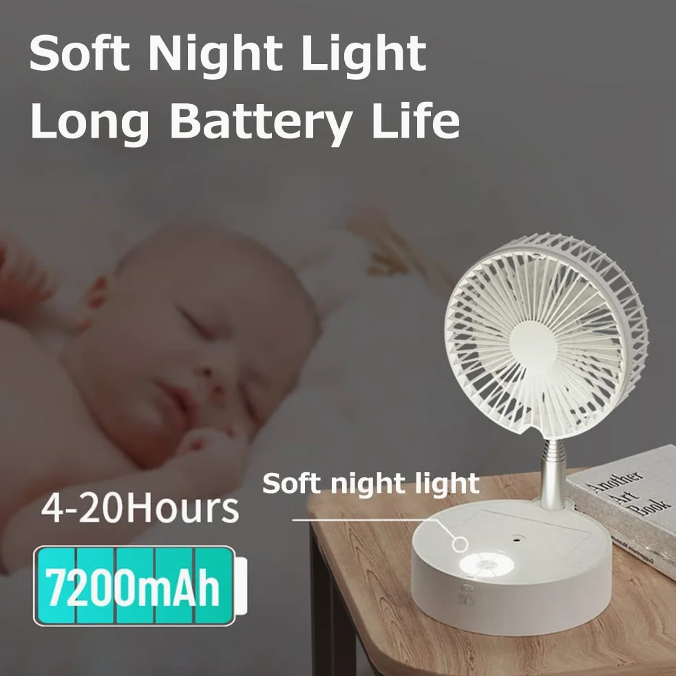 Generico Ventilatore Pieghevole Con Umidificatore Spray 89cm Oscillante 140 - Telecomando Silenzioso Ricaricabile per Ufficio Campeggio