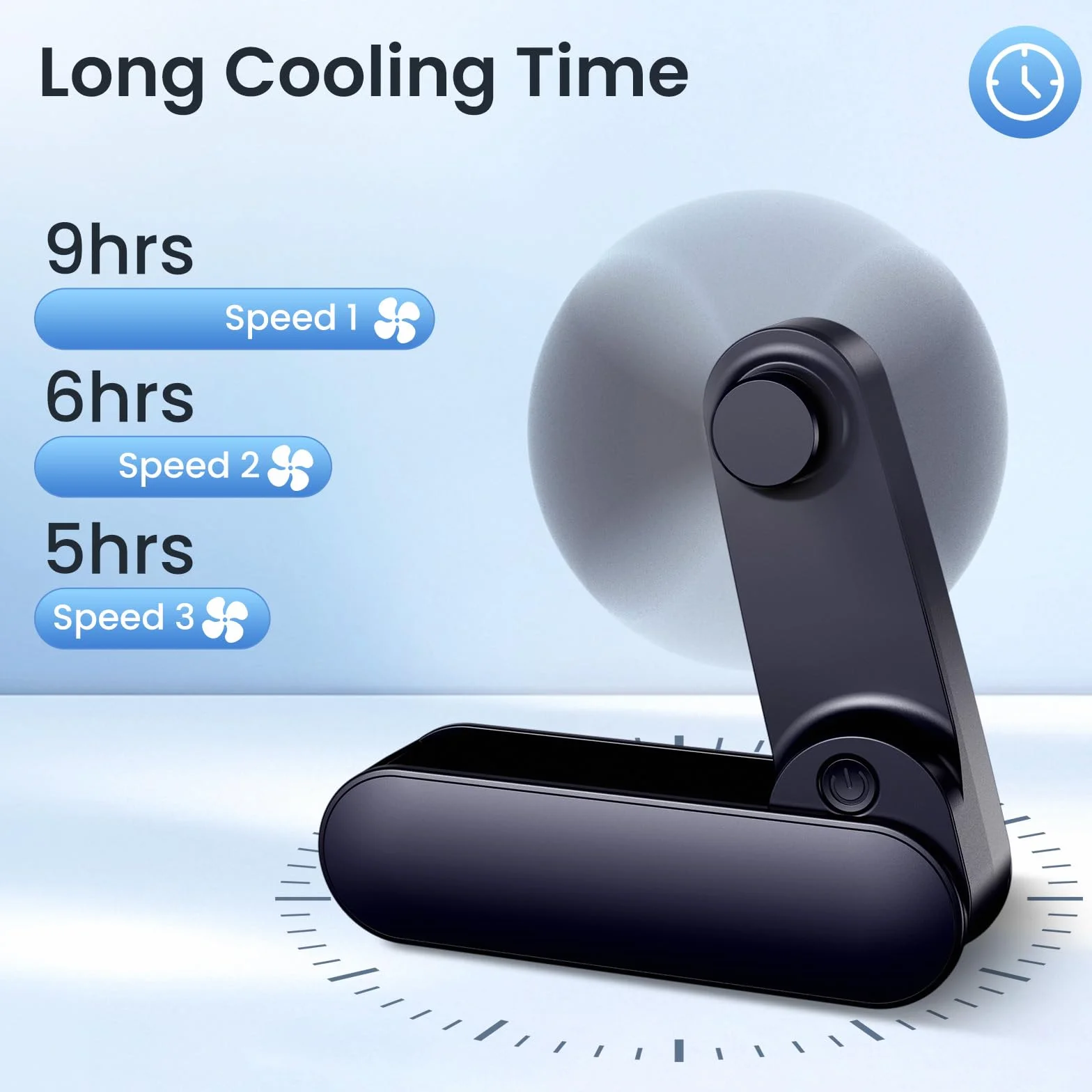 Ventilatore Portatile, Mini Ventilatore USB Ricaricabile, Max 18ore Ventilatore da Tavolo Pieghevole, Ventilatore Silenzioso e Potente, Ventilatore da Scrivania per Viaggi, Ufficio, Campeggio, Regalo