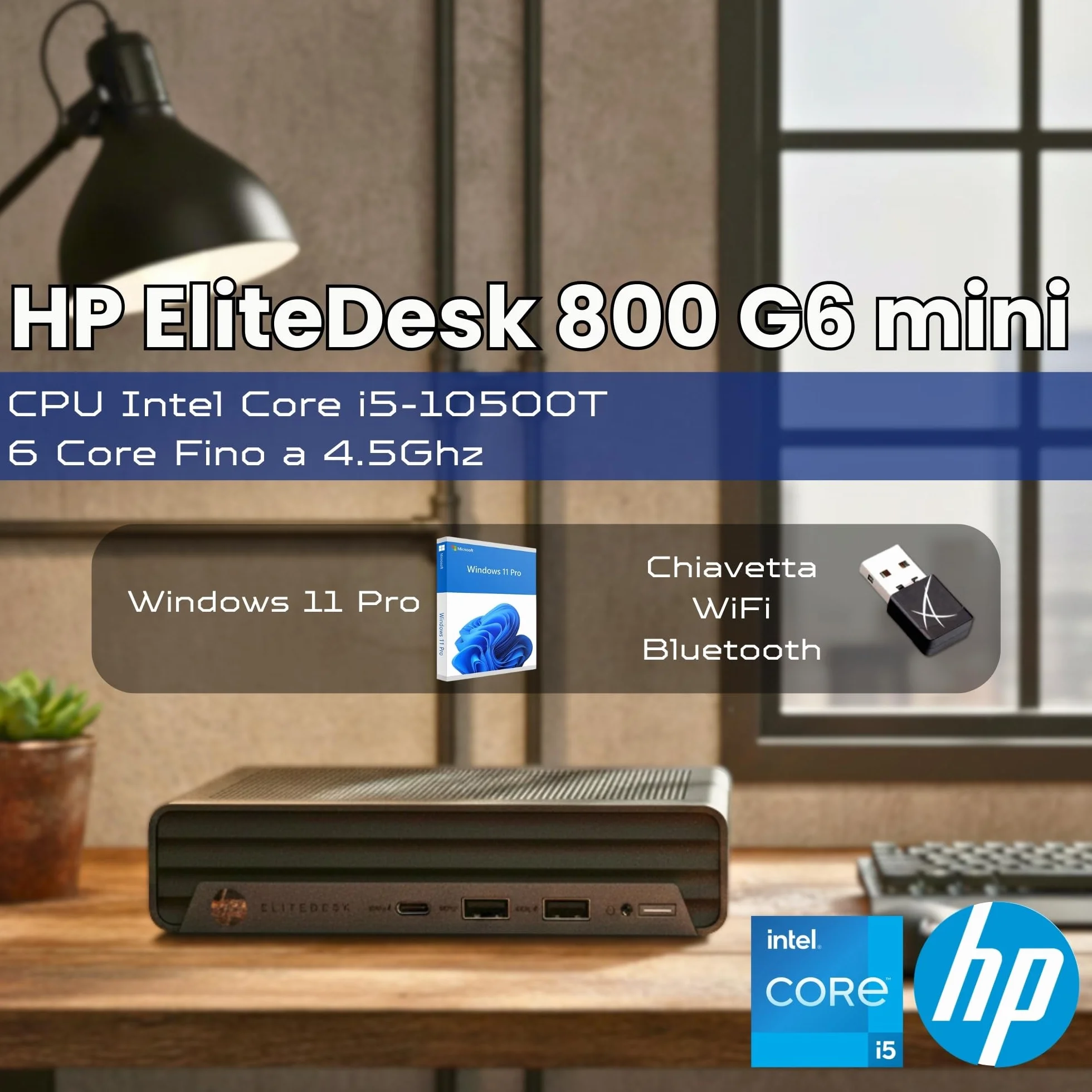 HP EliteDesk 800 G6 Intel i5 16GB RAM 512GB SSD Windows 11 Pro USB 3.0 WLAN