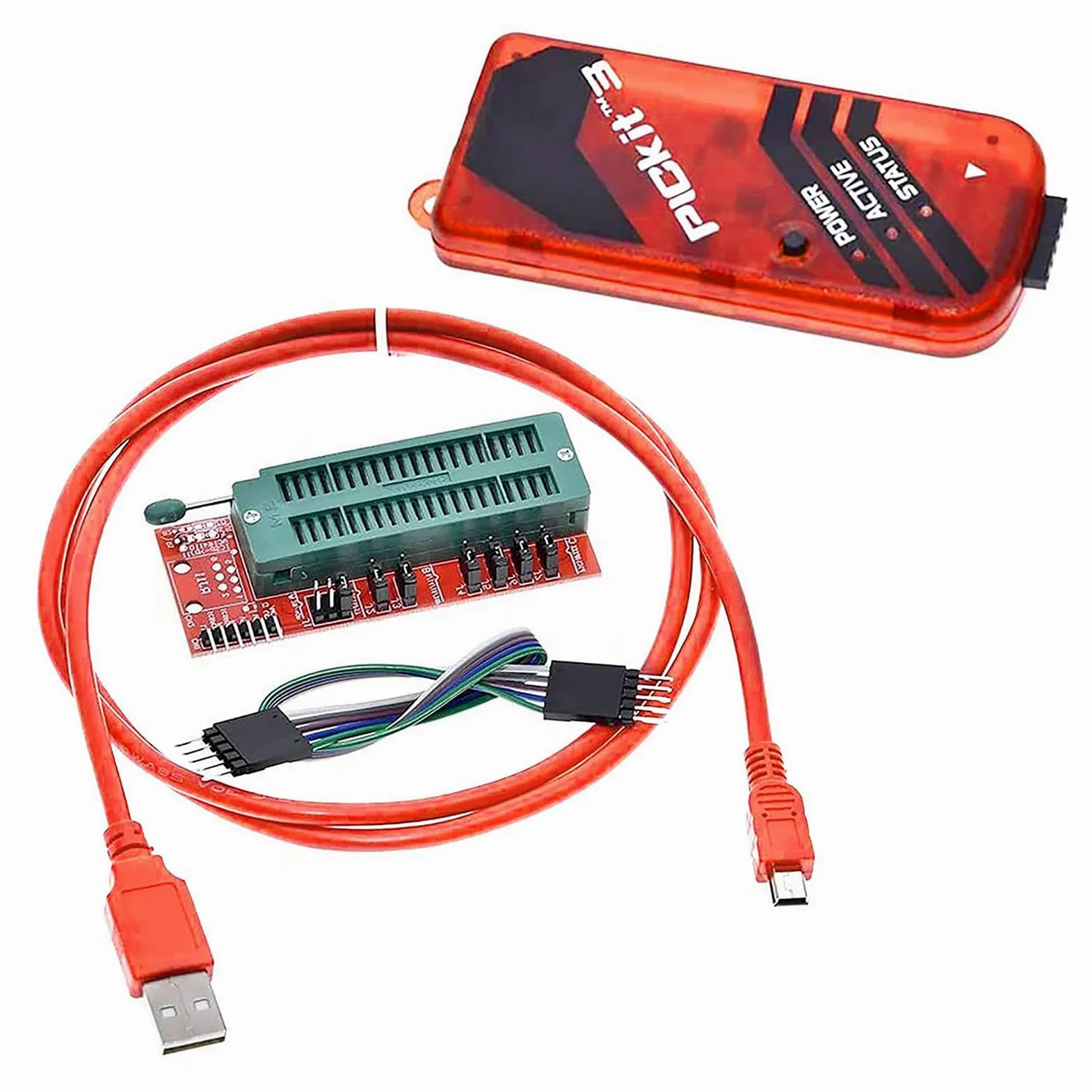 PICKIT3 PIC Kit3 Programmer Debugger Binghe PICKIT3 Emulatore, PIC Kit3 Downloader con Telaio ICD2 Per programmi di sviluppo, debug e sviluppo di software e hardware per PC