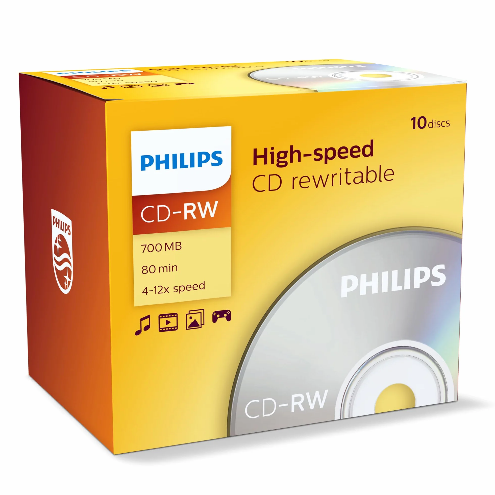 Philips Cd-Rw 80Min 12X Jewel Box Conf. 10