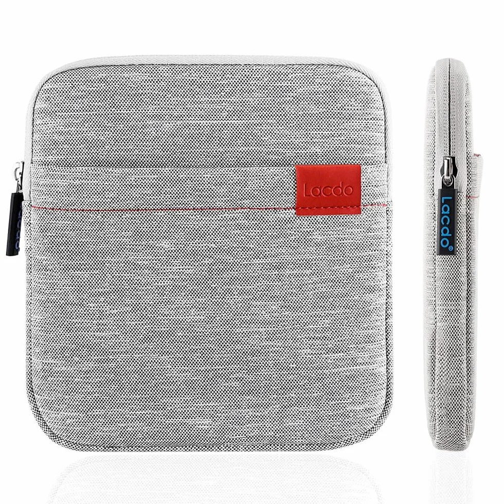 Lacdo Custodia Porta CD-DVD Borsa per HP Unità, Asus ZenDrive, Dell DW316, LG Samsung Apple Md564zm USB 2.0 SuperDrive Masterizzatore Blu-ray Portable Disco Rigido Antiurto e impermeabile, Grigio