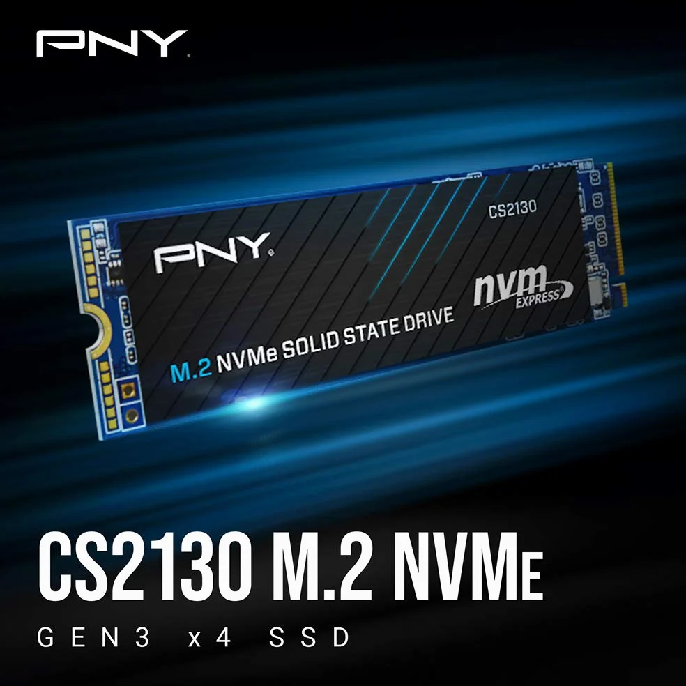 PNY CS2130 M.2 NVMe SSD Interno da 2TB - Velocità di lettura fino a 3500 MB/s (M280CS2130-2TB-RB), Nero