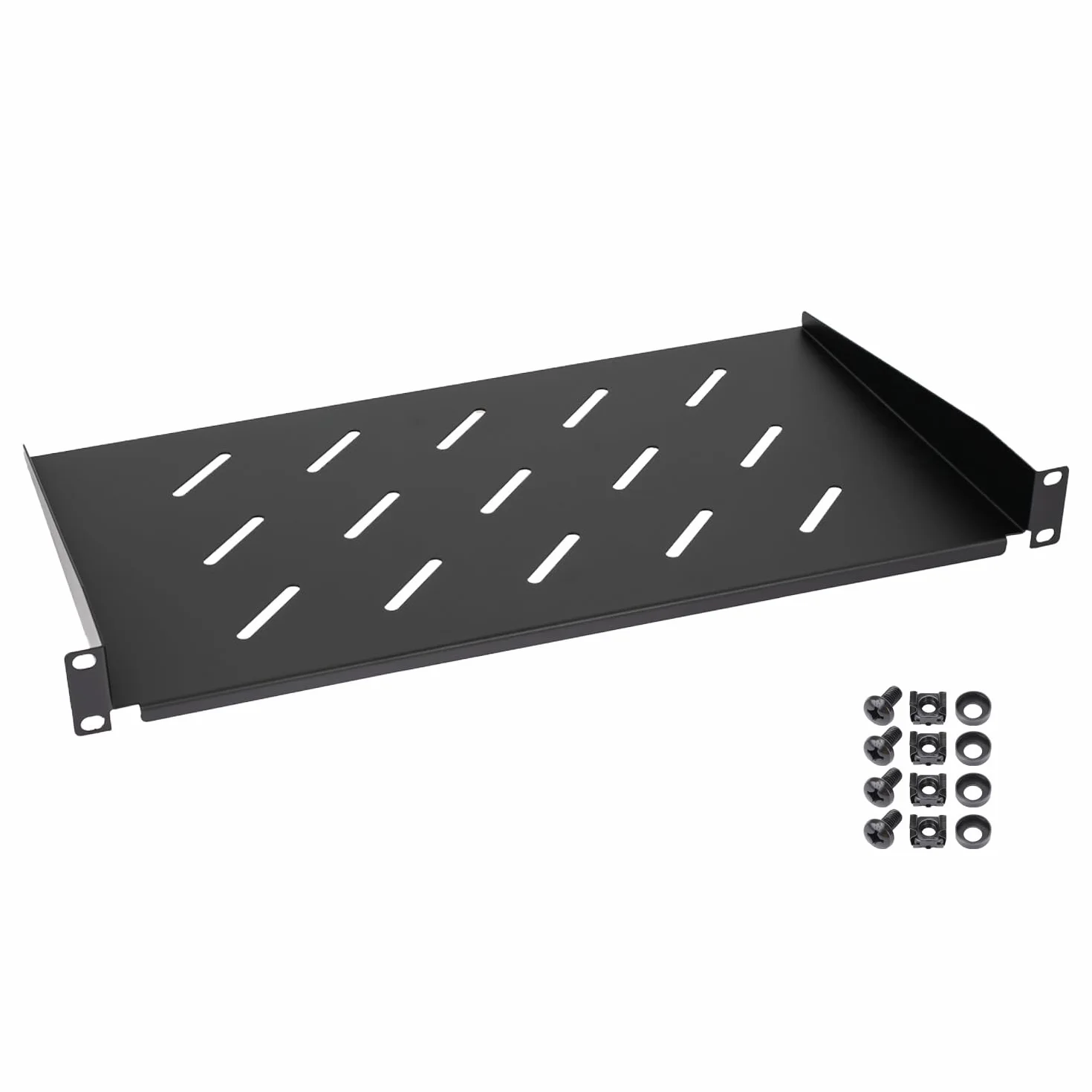 HMF 65499 Ripiano per armadio server | 19 pollici | 1 U | profondità di installazione 250 mm | nero