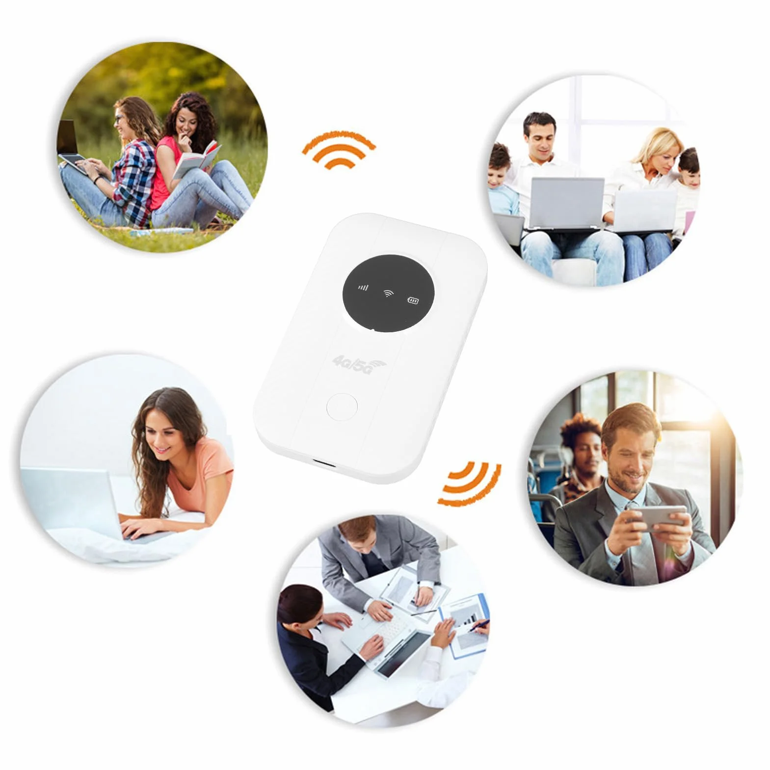 Router Hotspot Mobile 4G 5G con Slot per Schede SIM, WiFi da 300 Mbps, 10 Dispositivi Condivisi, Router Portatile 4G 5G per Viaggi di Lavoro in Viaggio