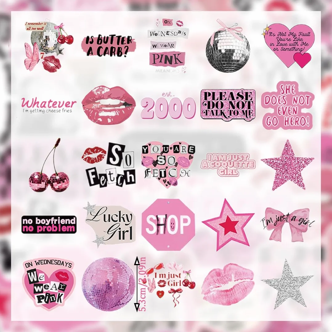 50psc Y2K adesivi stickers sticker stickers aesthetic eleganti adesivi in vinile per computer portatili bottiglie d'acqua moto e altro ancora design hip hop e graffiti per bambini e adulti