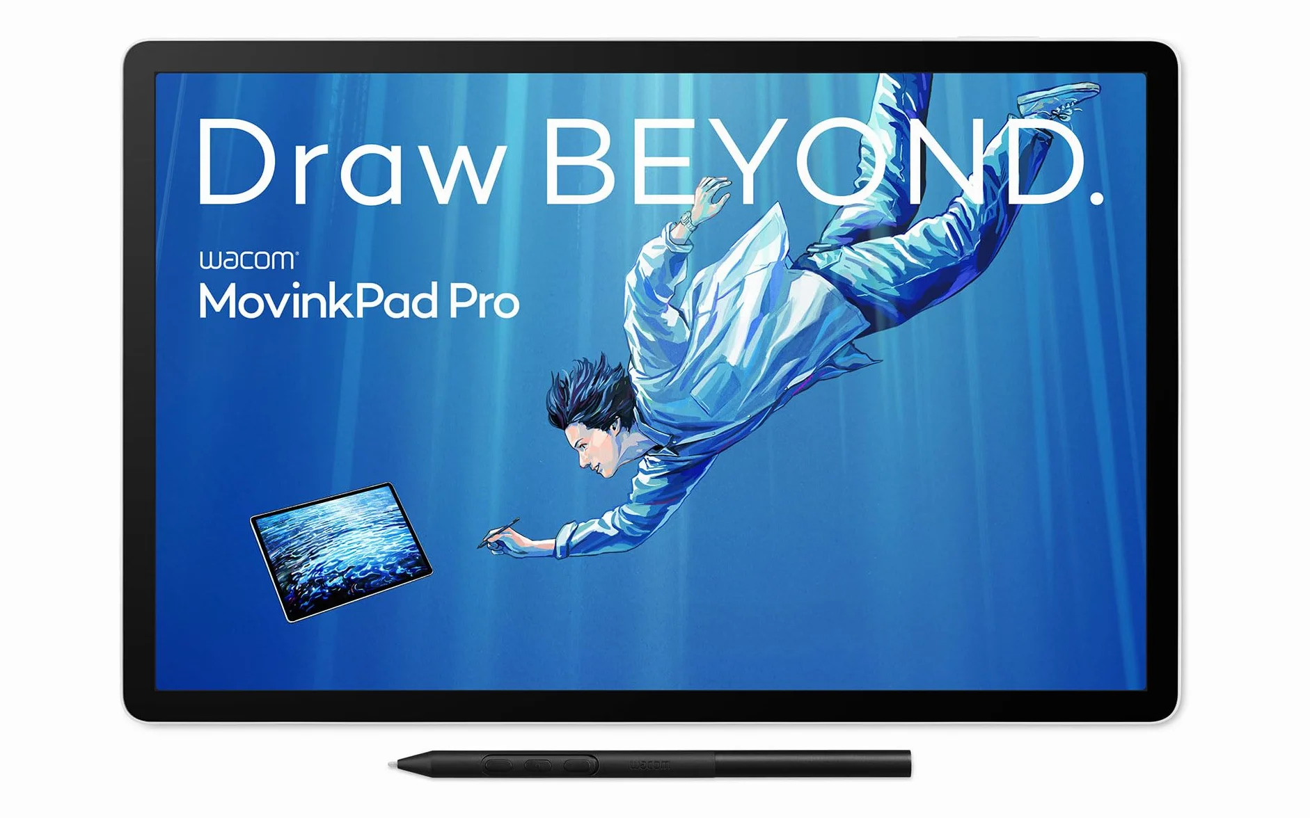 Wacom MovinkPad Pro 14 Tavoletta Grafica– Sensazione di penna su carta con schermo OLED per neri profondi, contrasto eccezionale, risposta rapida, vetro texturizzato premium, Pro Pen 3 ultra-precisa