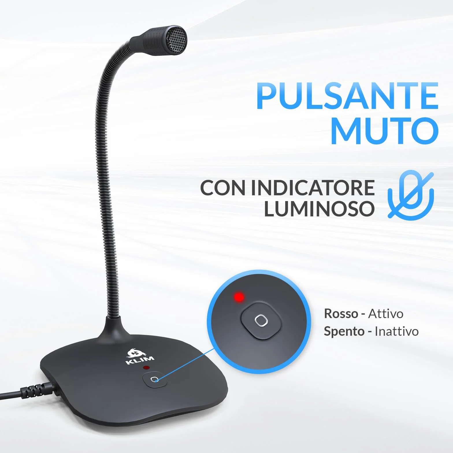KLIM Talk – Microfono USB PC e PS4 – Microfono da Scrivania Omnidirezionale a Condensatore – Vasta Compatibilità – Plug & Play – Audio Professionale ad Alta Definizione - Nero [Nuova Versione]