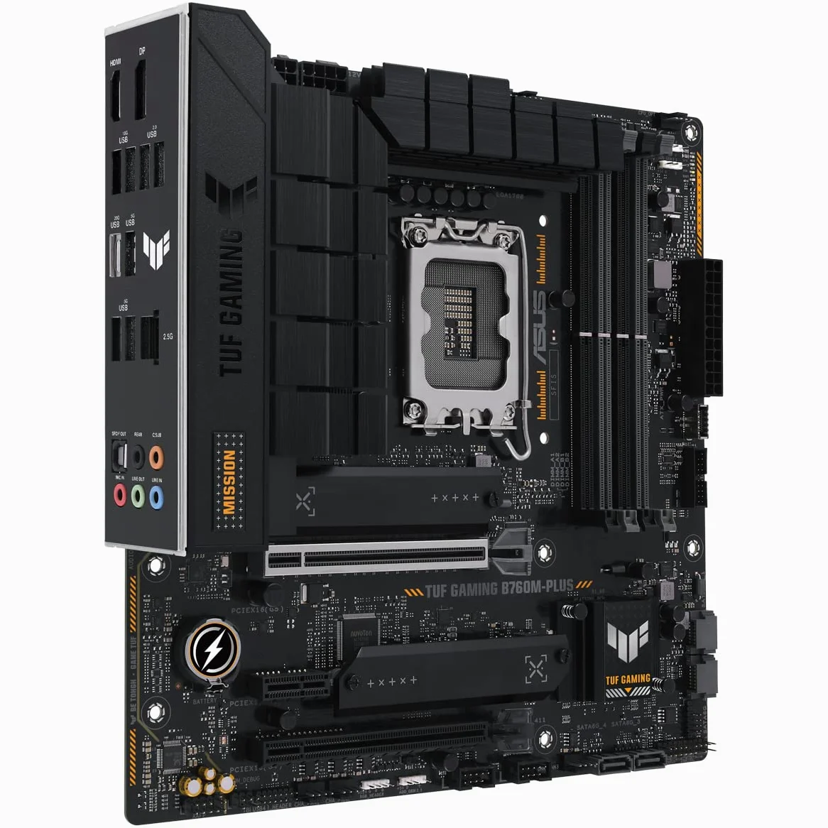 ASUS TUF Gaming B760M-PLUS Scheda madre Intel B760, LGA 1700, mATX, DDR5, PCIe 5.0, 2 slot M.2, WiFi 6E, USB 3.2 Gen 2, Type-C, Nero