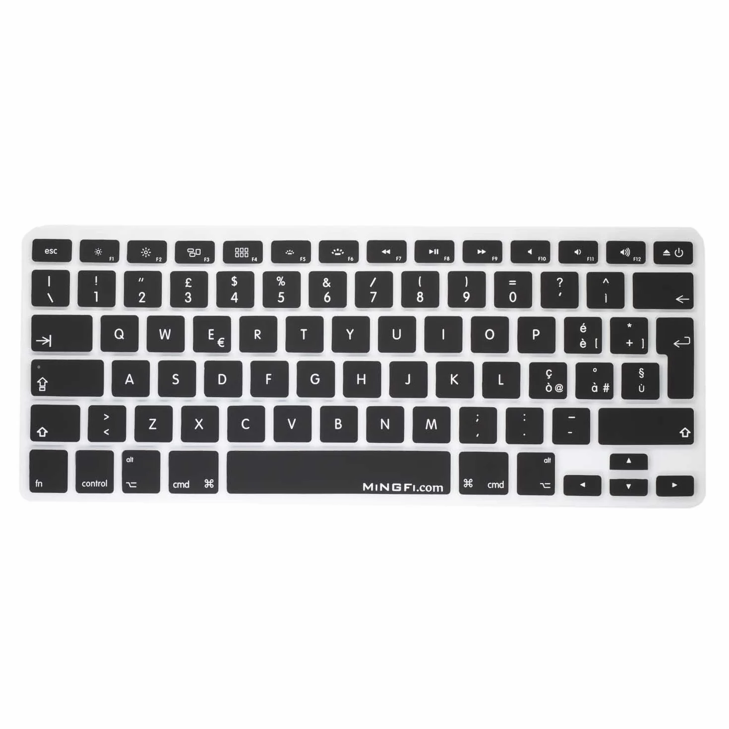 Copritastiera Silicone italiano per MacBook Pro 13" A1278 A1425 A1502 (2008–2017), Air 13" A1369 A1466 (2010–2017), Pro 15" A1398 A1286 (2008–2015), Pro 17" A1297 (2011) EU/ISO - Nero