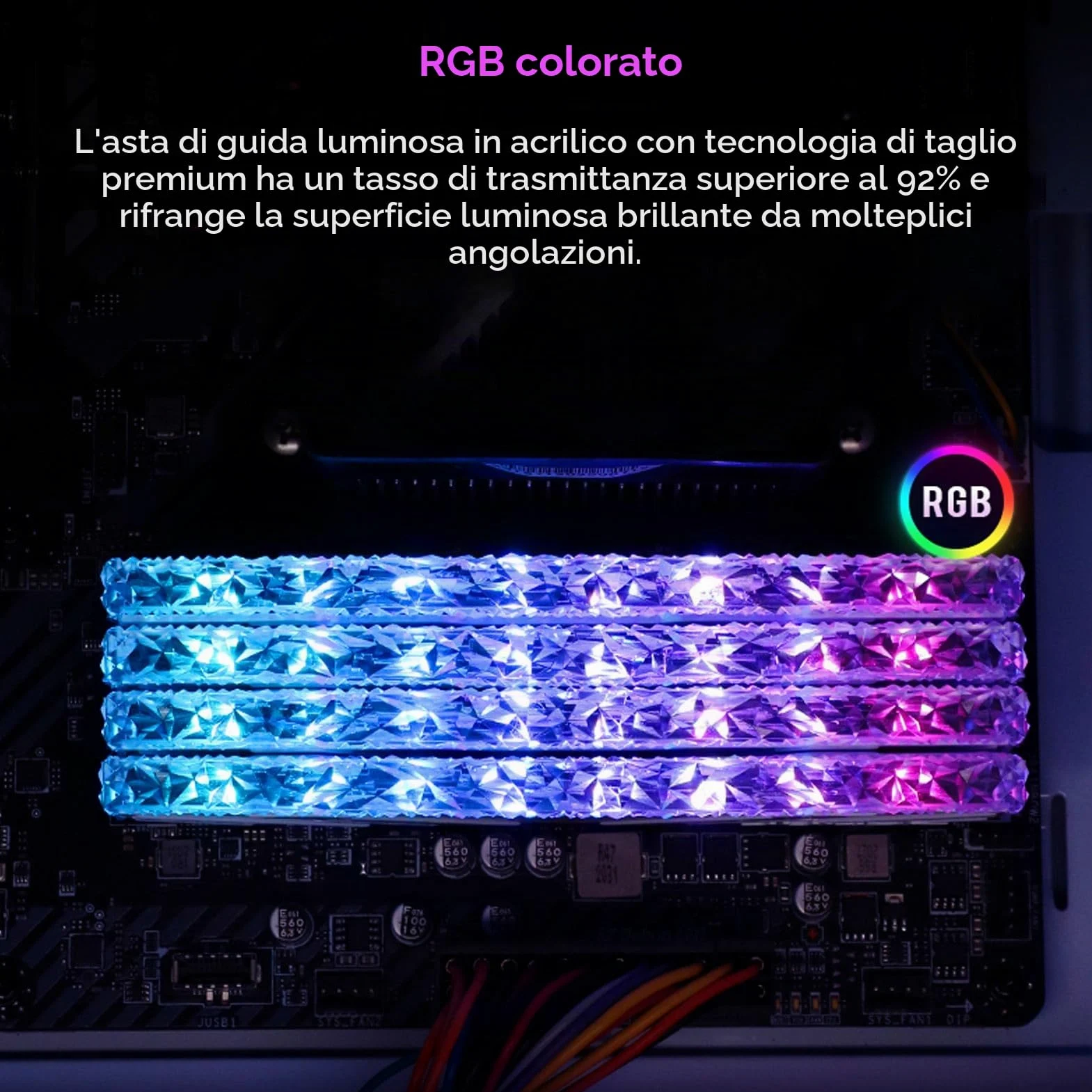 RGB DDR5 32GB Kit 2x16GB 6400MHz PC5-51200U CL32-39-39-80 Modulo di Memoria Desktop Ram con XMP3.0, Supporto EXPO (stile 1)