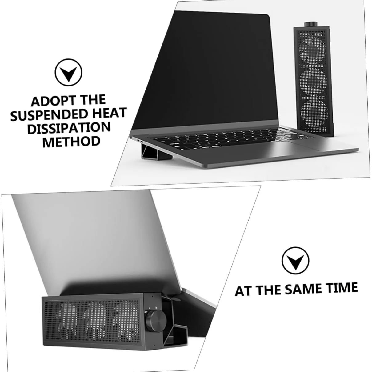 HOMSFOU Supporto di Raffreddamento per Laptop Ispessita Base Ventole USB e Luce LED Rgb Design Ergonomico e Staccabile Magnete