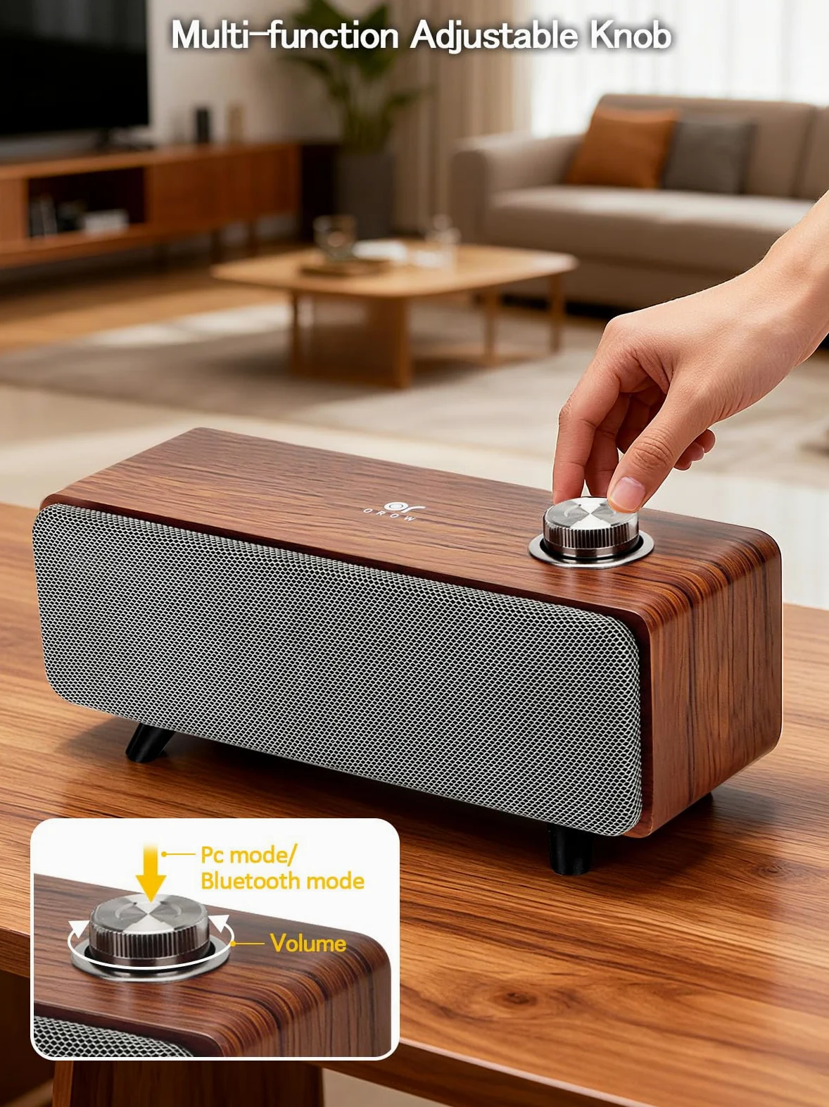 OR O R O W Altoparlanti per computer desktop, altoparlanti desktop da 10 W con Bluetooth, suono stereo e bassi migliorati, soundbar per PC, telefono e laptop (adattatore USB-C incluso)
