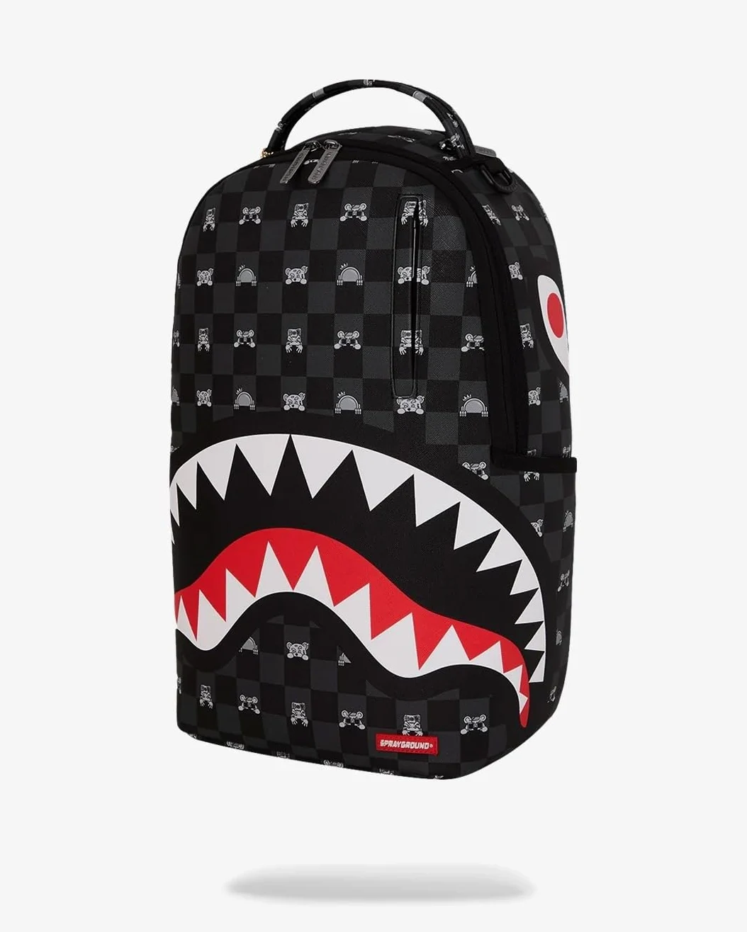 SPRAYGROUND Zaino Nero GRAY PEEKING CHARACTER CHECK DLXSV BACKPACK