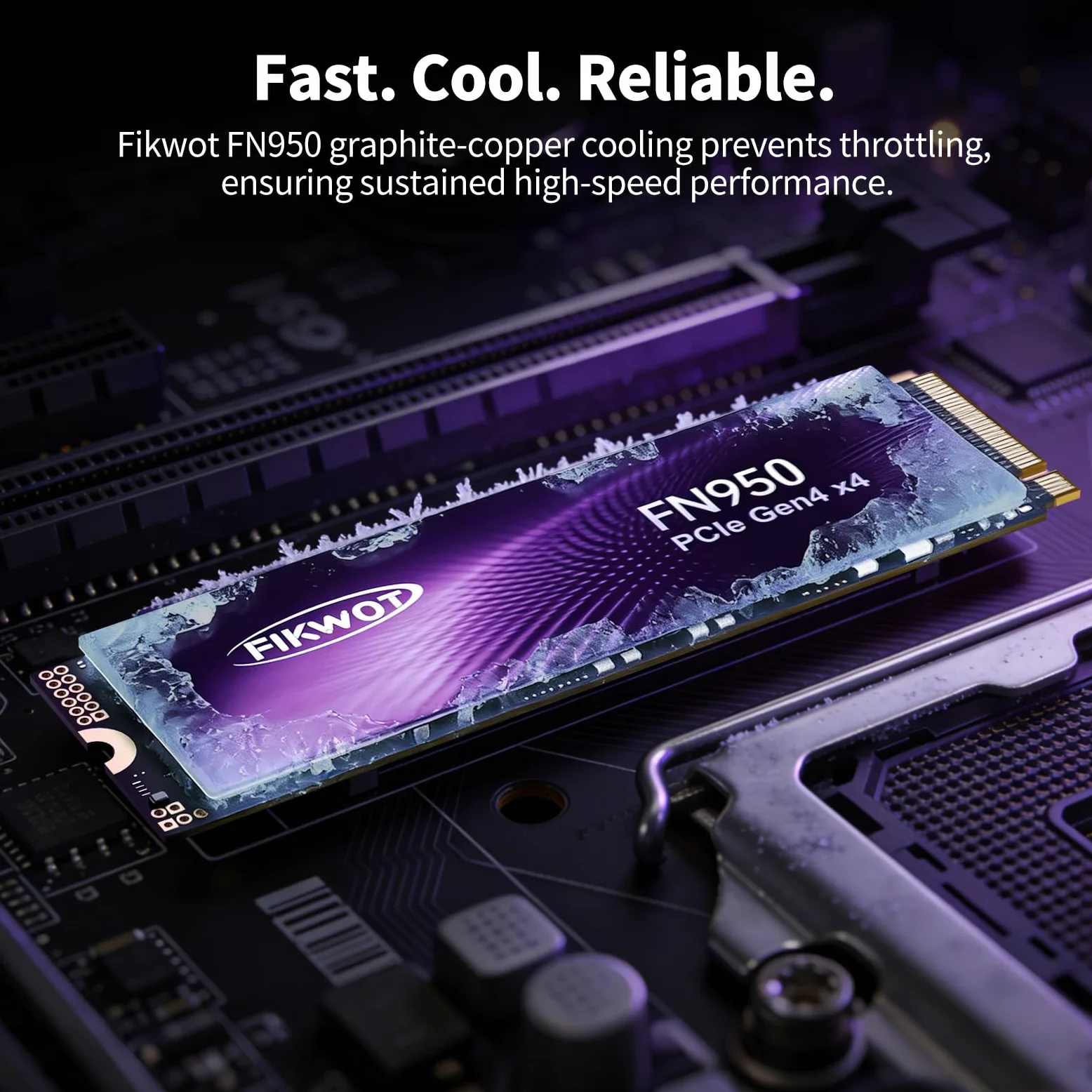 Fikwot FN950 500GB NVMe SSD PCIe Gen4x4 M.2 2280, lettura fino a 5000 MB/s, configurazione cache SLC, unità a stato solido interna per desktop portatile PS5