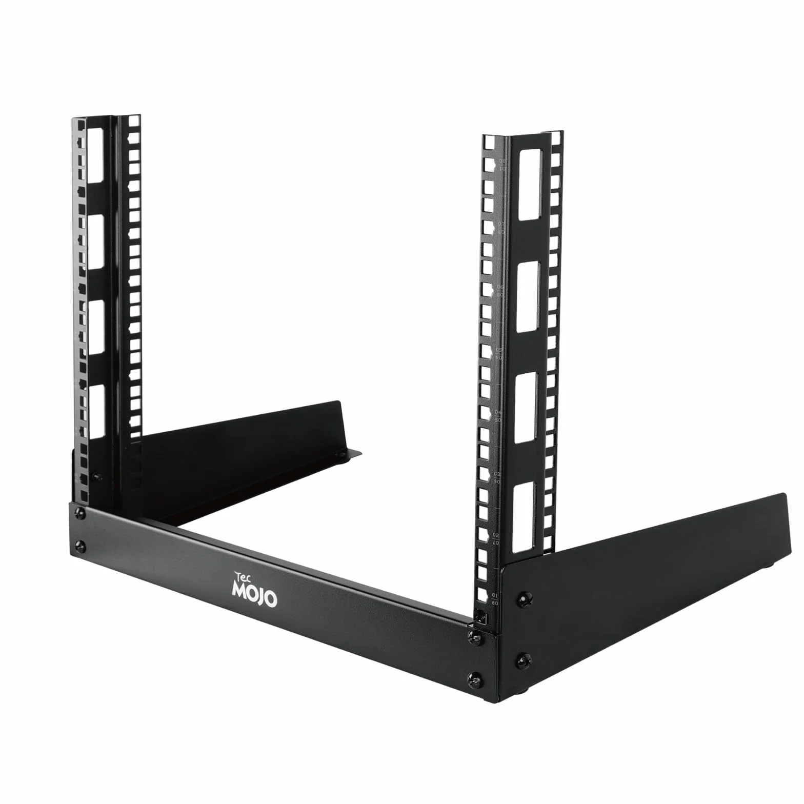 Tecmojo Rack da Tavolo 19 Pollici 8U 2 Montanti, Rack a Struttura Aperta per Apparecchiature AV, Nero