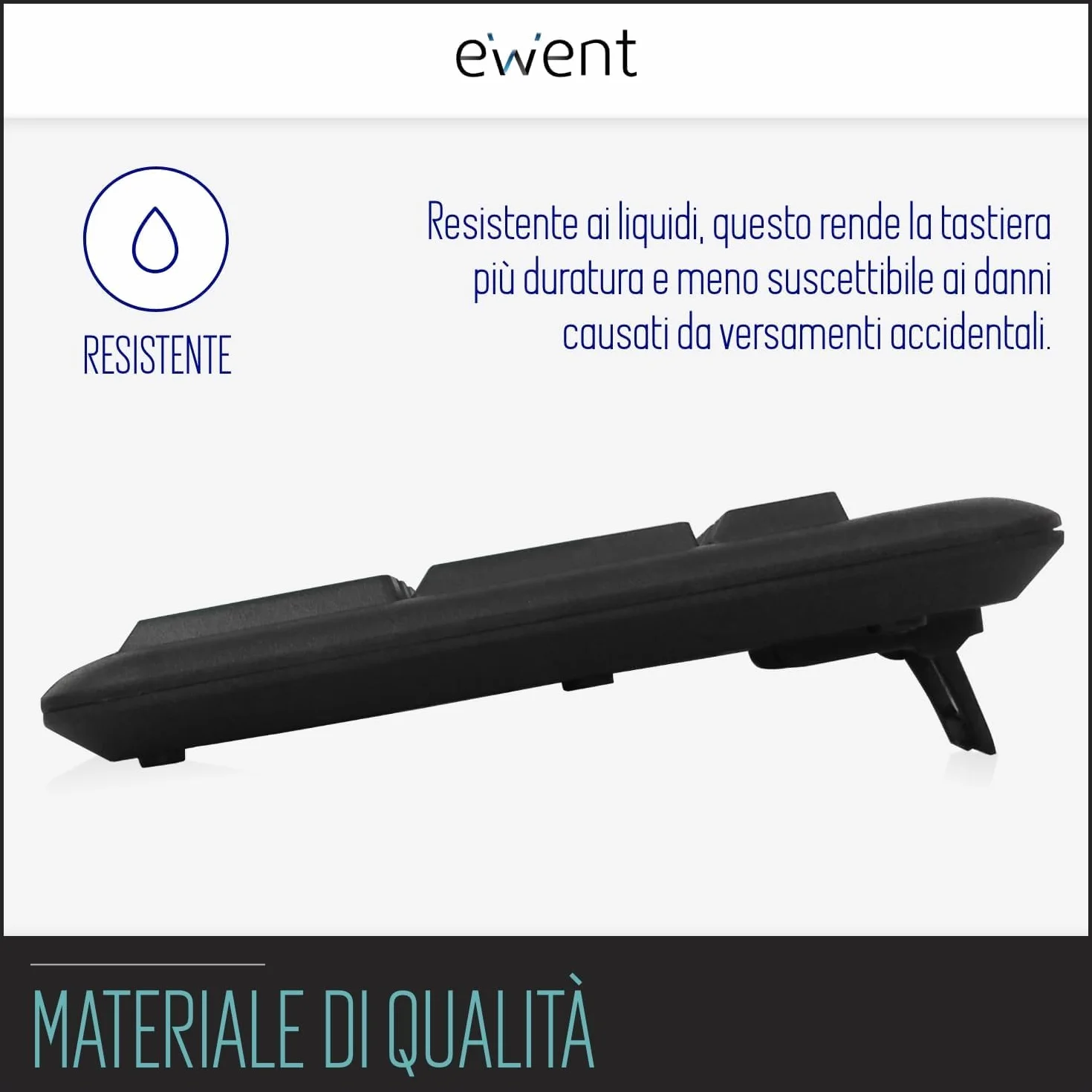 Ewent Tastiera Professionale USB Cablata, Layout Italiano QWERTY, Tastiera con filo per PC/Notebook/Laptop, Mac/Windows, nera