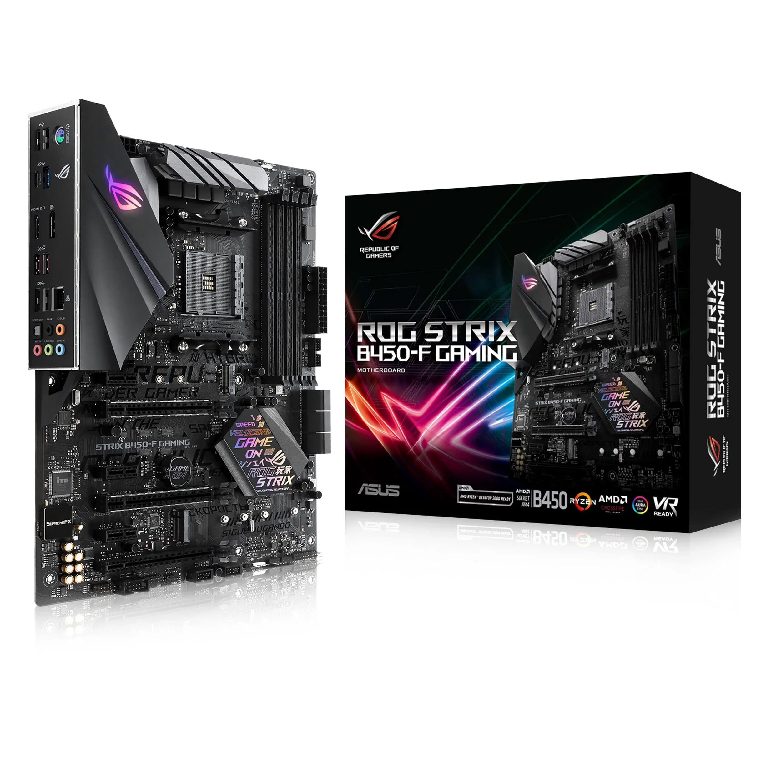 ASUS ROG STRIX B450-F GAMING Scheda Madre da Gioco con Supporto DDR4 a 3200 MHz, AM4, SATA 6 Gbps, HDMI 2.0, Doppia NVMe M.2, USB 3.1, Nero