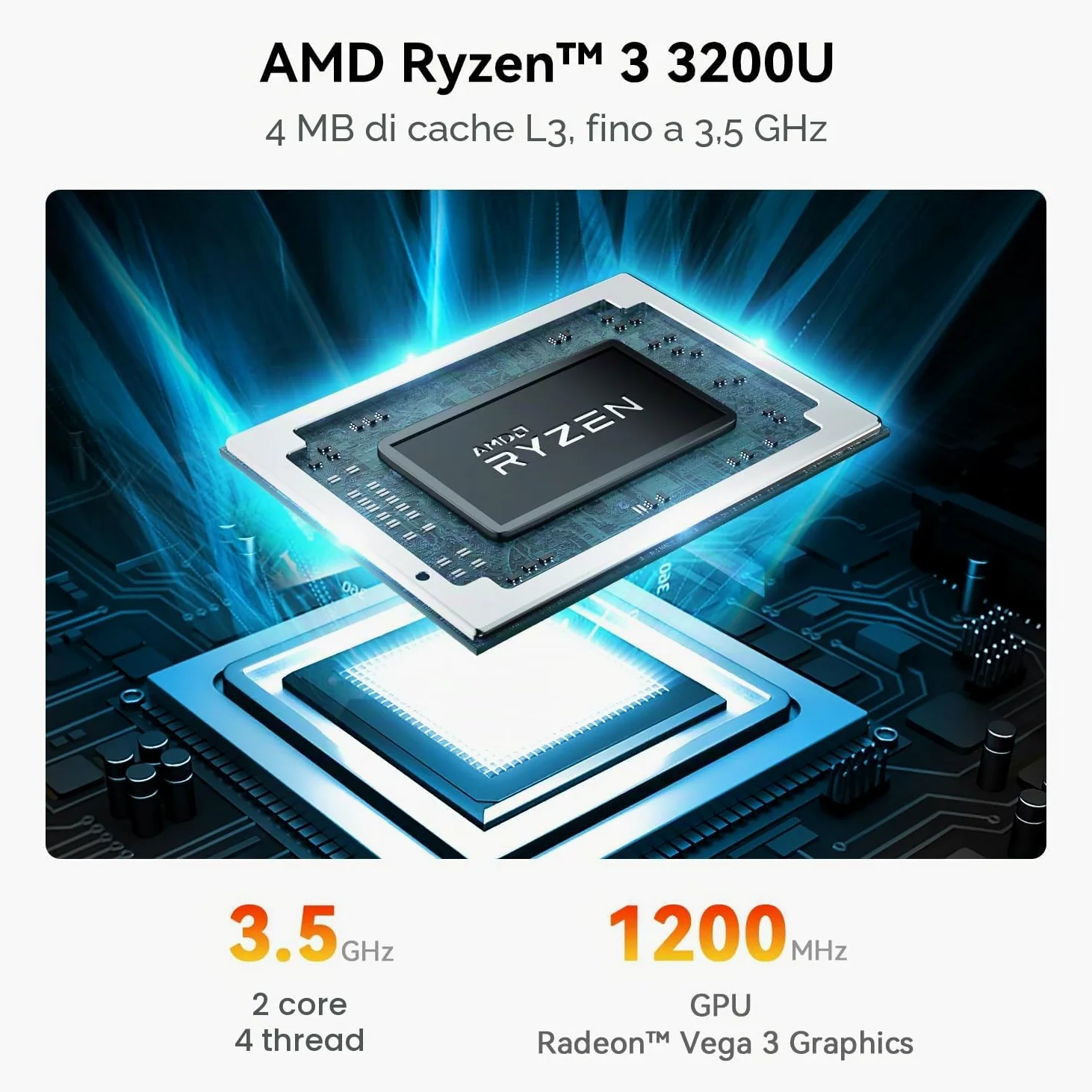 Beelink SER3 Mini PC Windows 11 Pro, AMD Ryzen 3 3200U(2C/4T,up to 3.5 GHz), Mini Computer 8GB DDR4 480GB M.2 2280 PCIe3.0 SSD, 4K Triple Display/WiFi 6/BT5.2