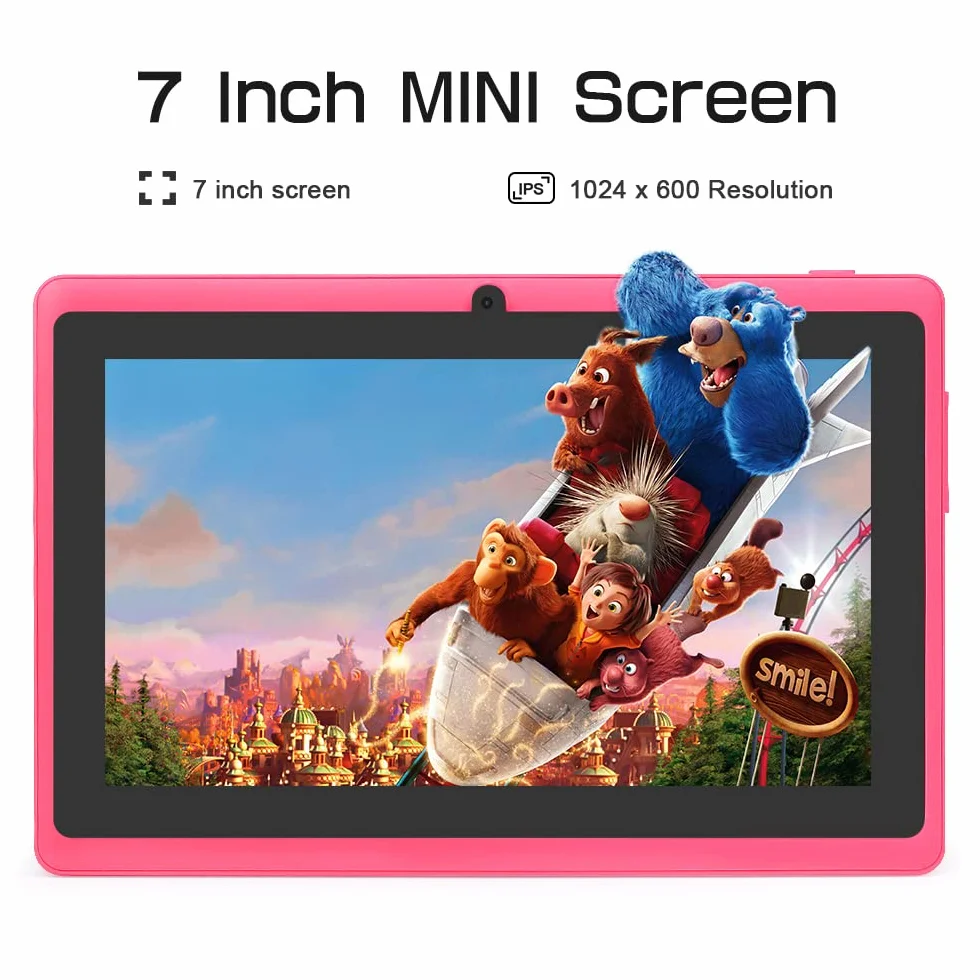 7 Pollici Tablet PC, Android 5.0 Quad Core, 1GB RAM 8GB ROM, Doppia Fotocamera, Touchscreen Capacitivo, WiFi, Bluetooth, Nero