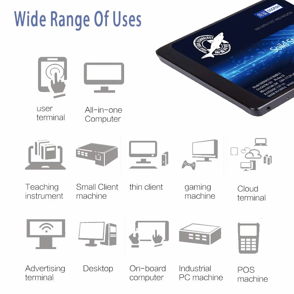 Dogfish SSD SATA 2.5" 480GB Computer Portatile All'interno Del Disco Allo Stato Solido Ad Alte Prestazioni Hard Disk SATA III 6Gb/s SSD (480GB, 2.5''-SATA3)