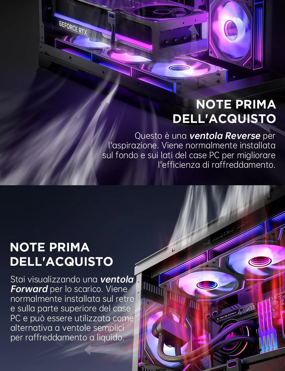 AsiaHorse Dawn Pro RGB 3 ventole per pc, 120 mm, reverse, daisy chain, Infinity Mirror, HDB, 71 CFM, 1850 r/min, 2,6 mm H2O, cavo PWN 4 poli e cavo ARGB 5V 3 poli, per Asus Aura, ASRock, Gigabyte