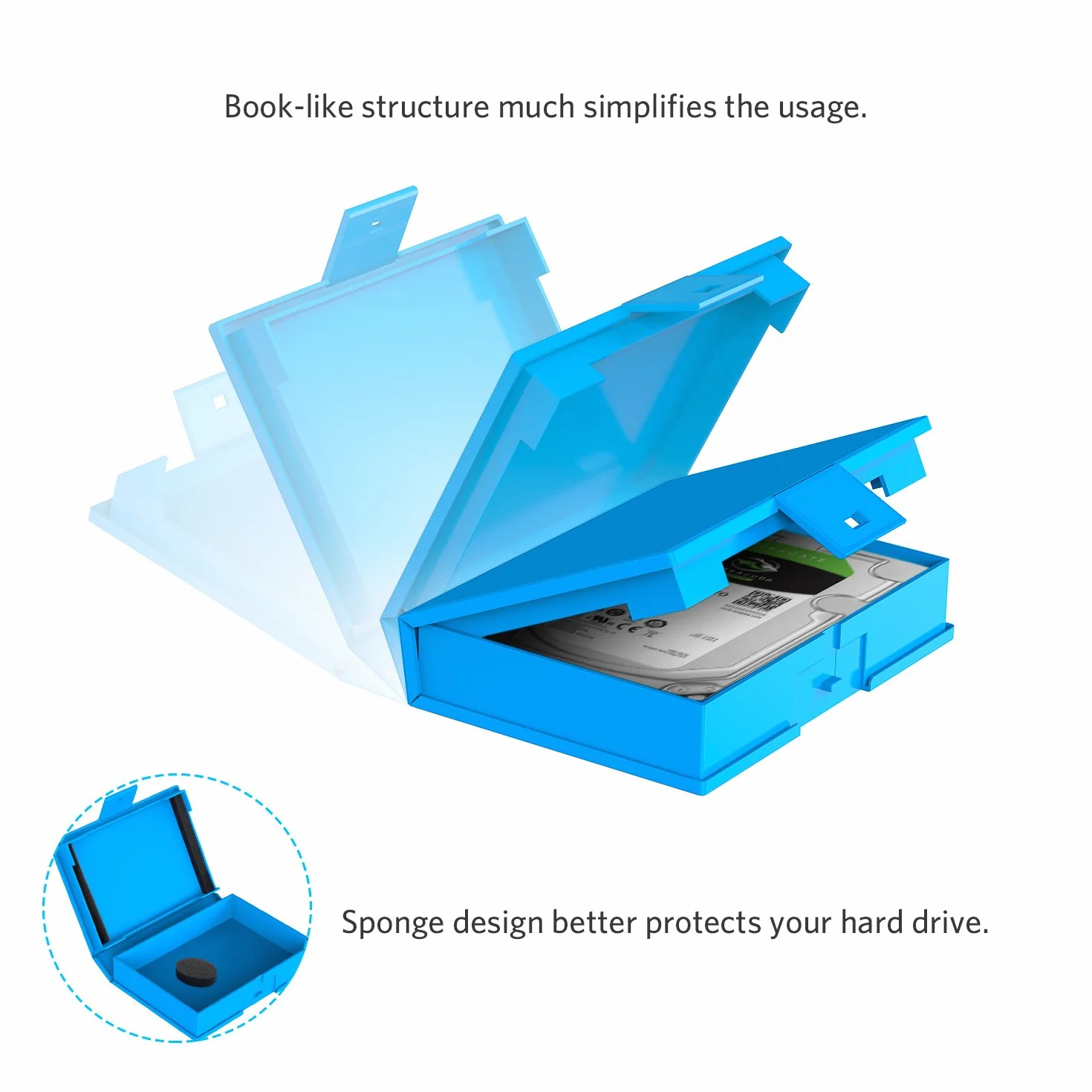 Inateck Scatola custodia protettiva per Hard Drive Dischi Rigidi da 3.5 pollici Anti Urto, Anti Statica, Anti Polvere, Scatola per HDD da 3.5”, Pacco da 6, Arancione/Blu/Grigio (HPFx6)