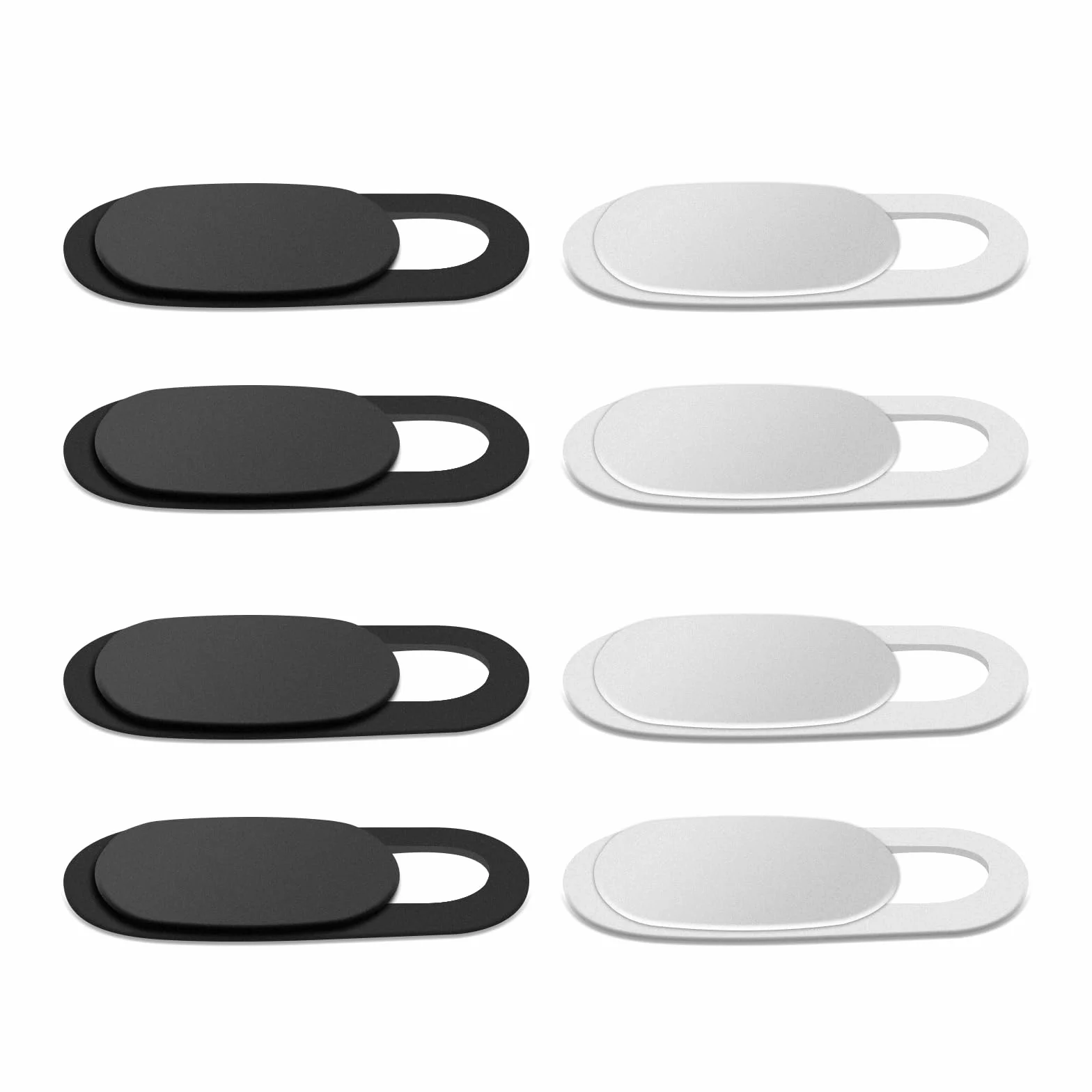 UKOFEW 8 Pezzi Webcam Cover, Copertura Webcam, Copri Webcam Slider, Ultra Sottile Camera Cover, per Laptop, PC, Computer Portatile, Phone, Tablet, Smartphones (Nero & Bianco)