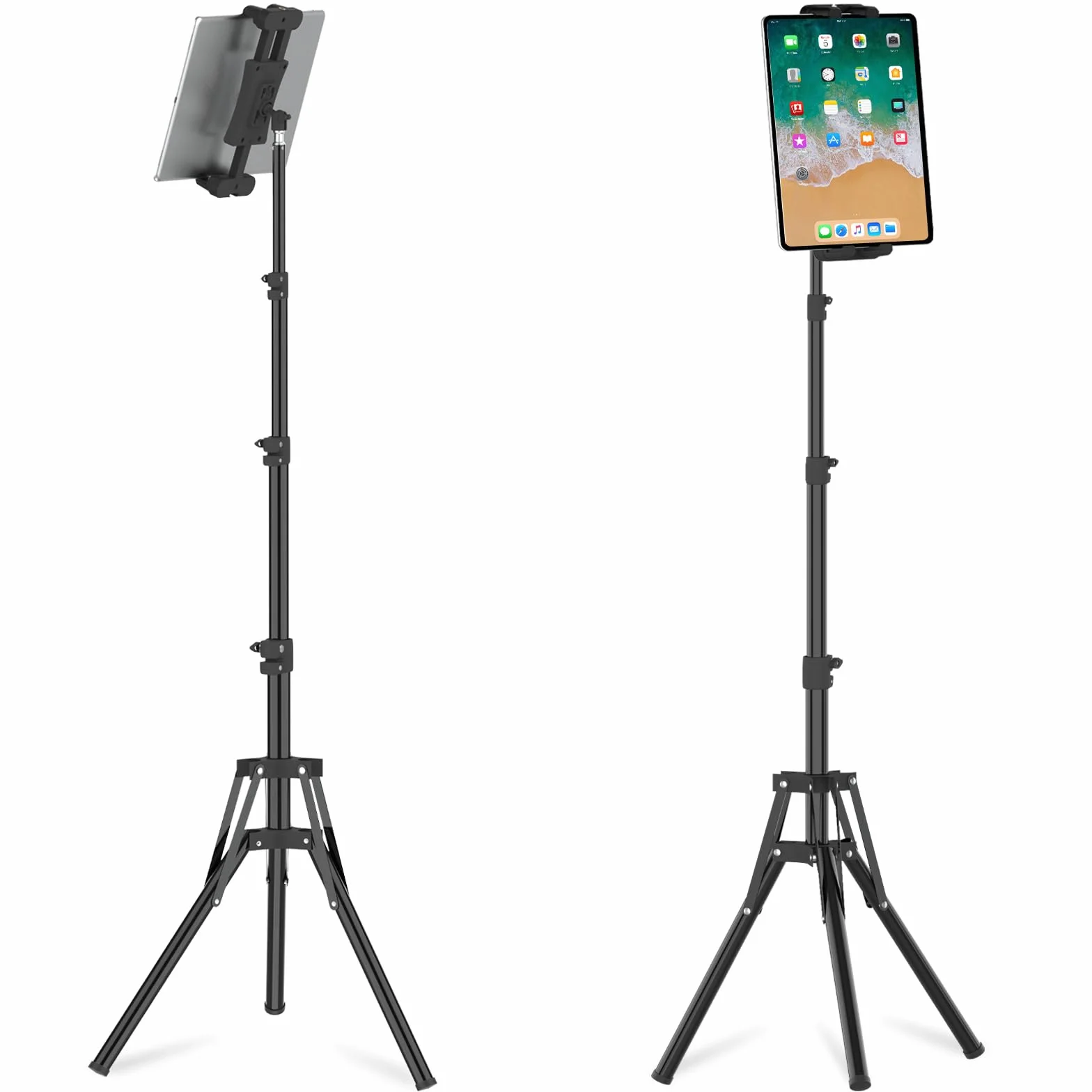 Cenawin Treppiede per Tablet Supporto da Pavimento Regolabile in Altezza 165 cm Girevole 360° iPad Pro Air Mini 4,7"-13,5"