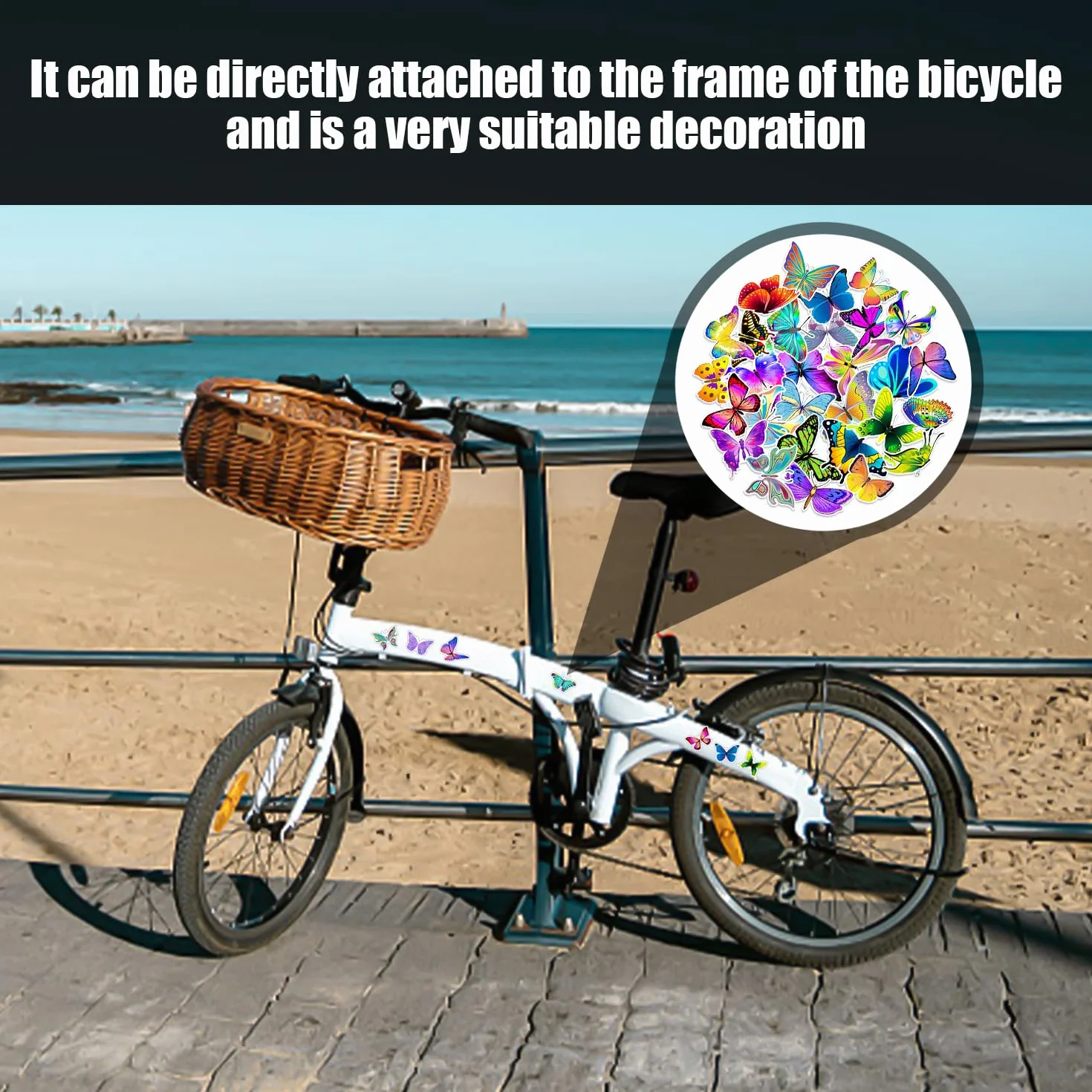 50 Adesivi a forma di farfalla per auto, adesivi grafite impermeabili, adatti per decorazione manuale fai-da-te, possono essere utilizzati per moto, skateboard, computer, bicchieri d'acqua