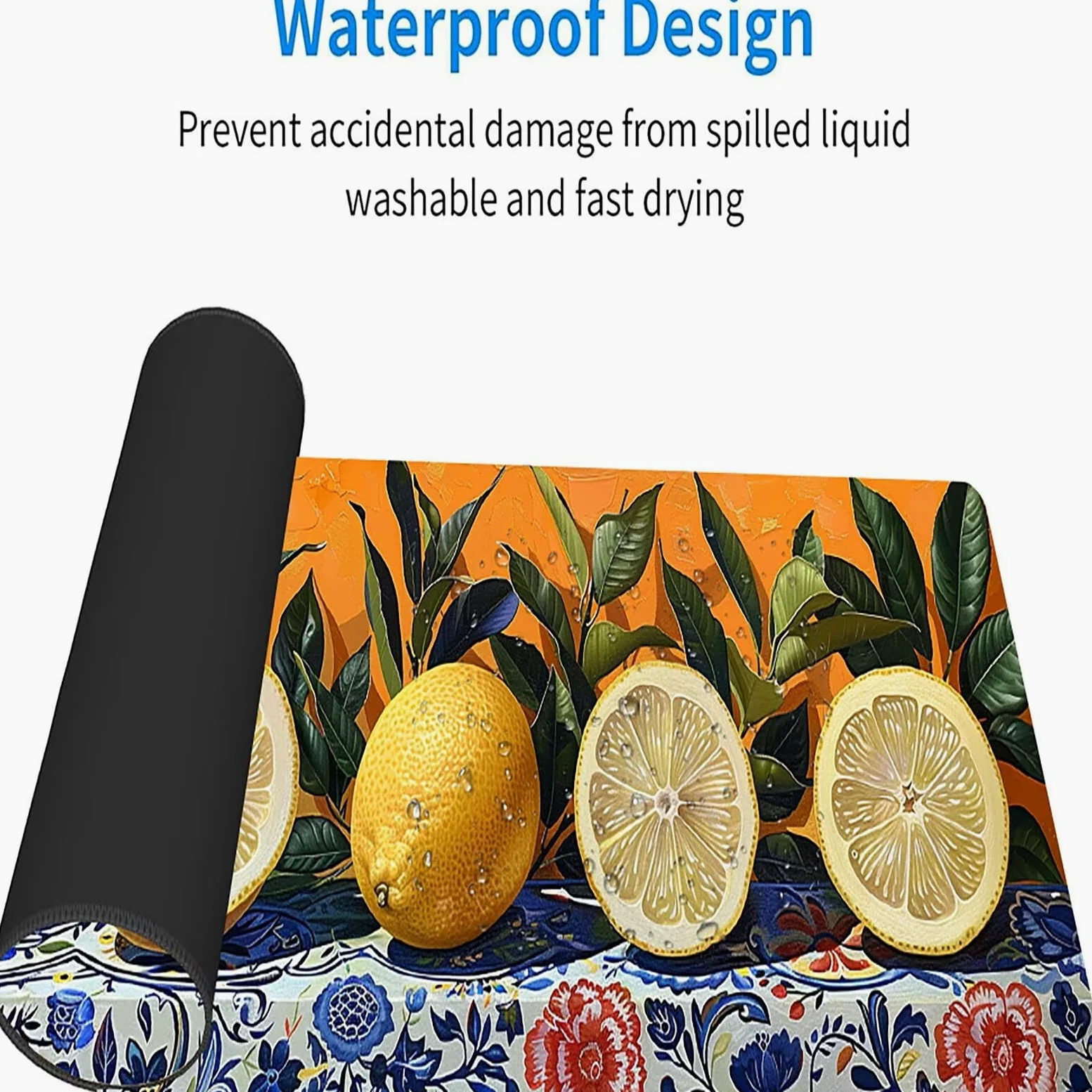 Tappetino Mouse XXL 1500 x 800 mm, Tappetino Mouse Frutta, Gaming Mousepad Migliorare la Velocità e la Precisione, Mouse Pad con Base in Gomma Antiscivolo, Ufficio Accessori Gaming, Giallo 7-2837