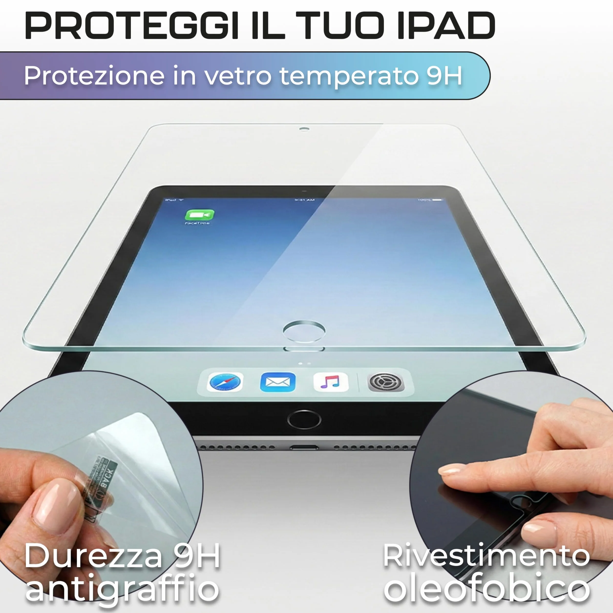 Pellicola Vetro Temperato Anti Luce Blu per iPad 10,2 Pollici 9° Generazione 2021, 2 Pezzi