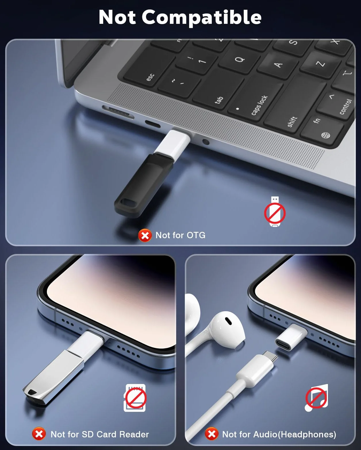 MoKo Adattatore USB C a Lightning per iPhone 14/13/12/11/X Ricarica e Sincronizzazione Dati Bianco