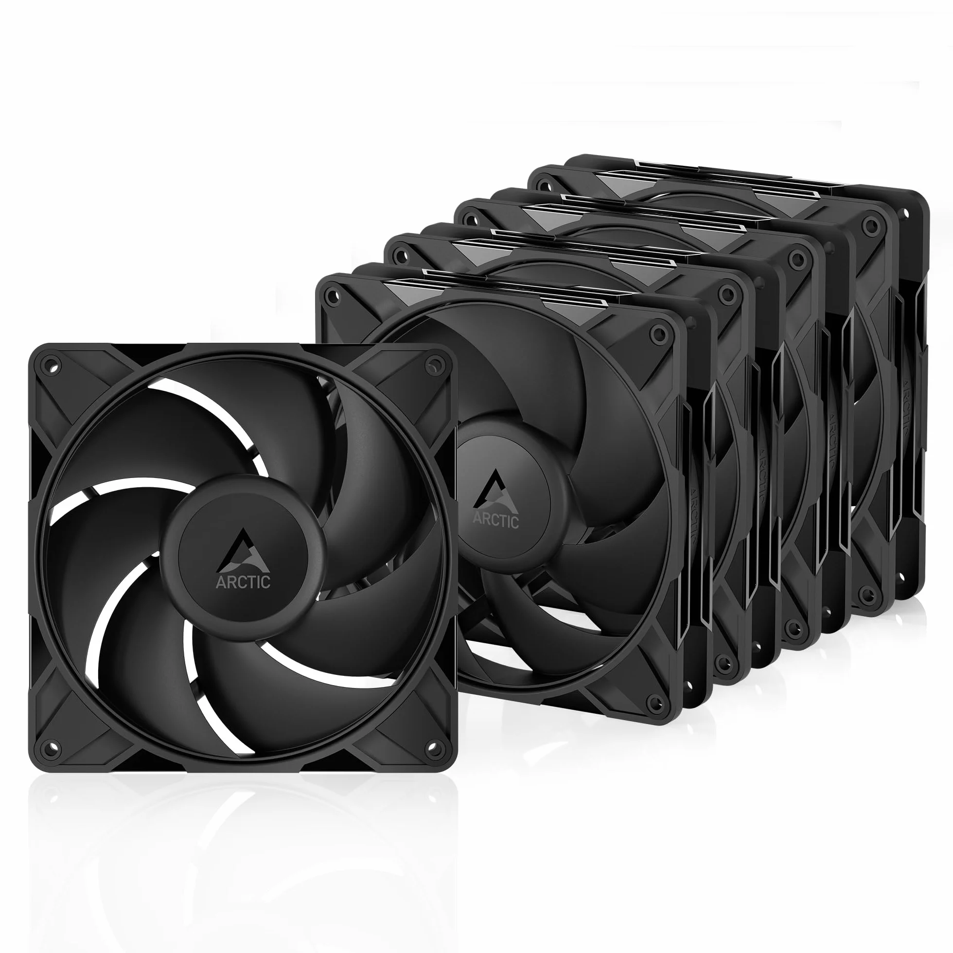 ARCTIC P14 Pro PST - 5 Pezzi - Ventola Potente Premium, ventola PWM da 140 mm con Sdoppiatore per Cavi a Y, 400-2500 rpm, 0 rpm <5% PWM, Cuscinetto Idrodinamico, a 4 Pin - Nero