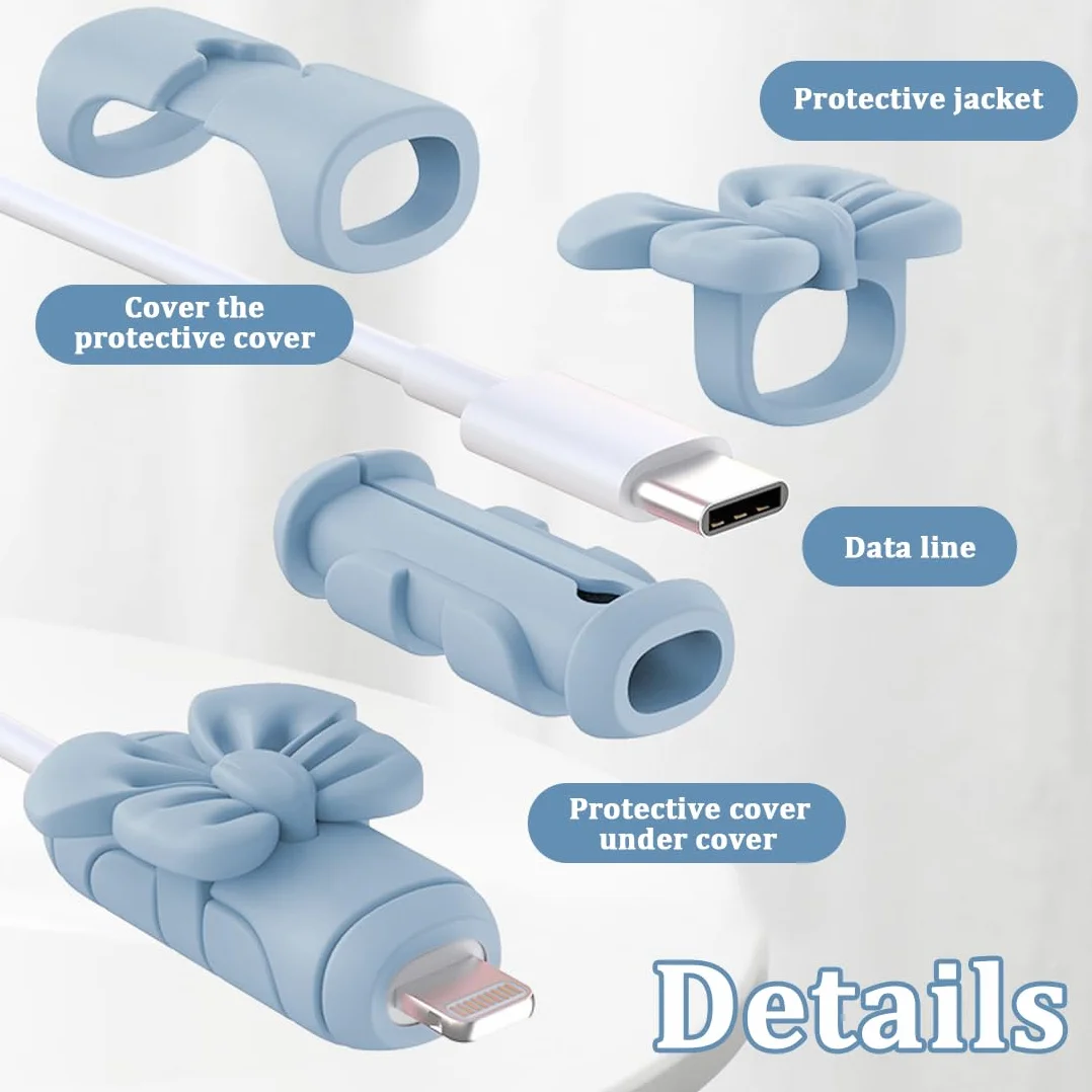 Salvacavi per Caricabatterie, 2 Paia Cable Protector,Copertura Protettiva per Cavi, Salvacavo per Caricabatterie