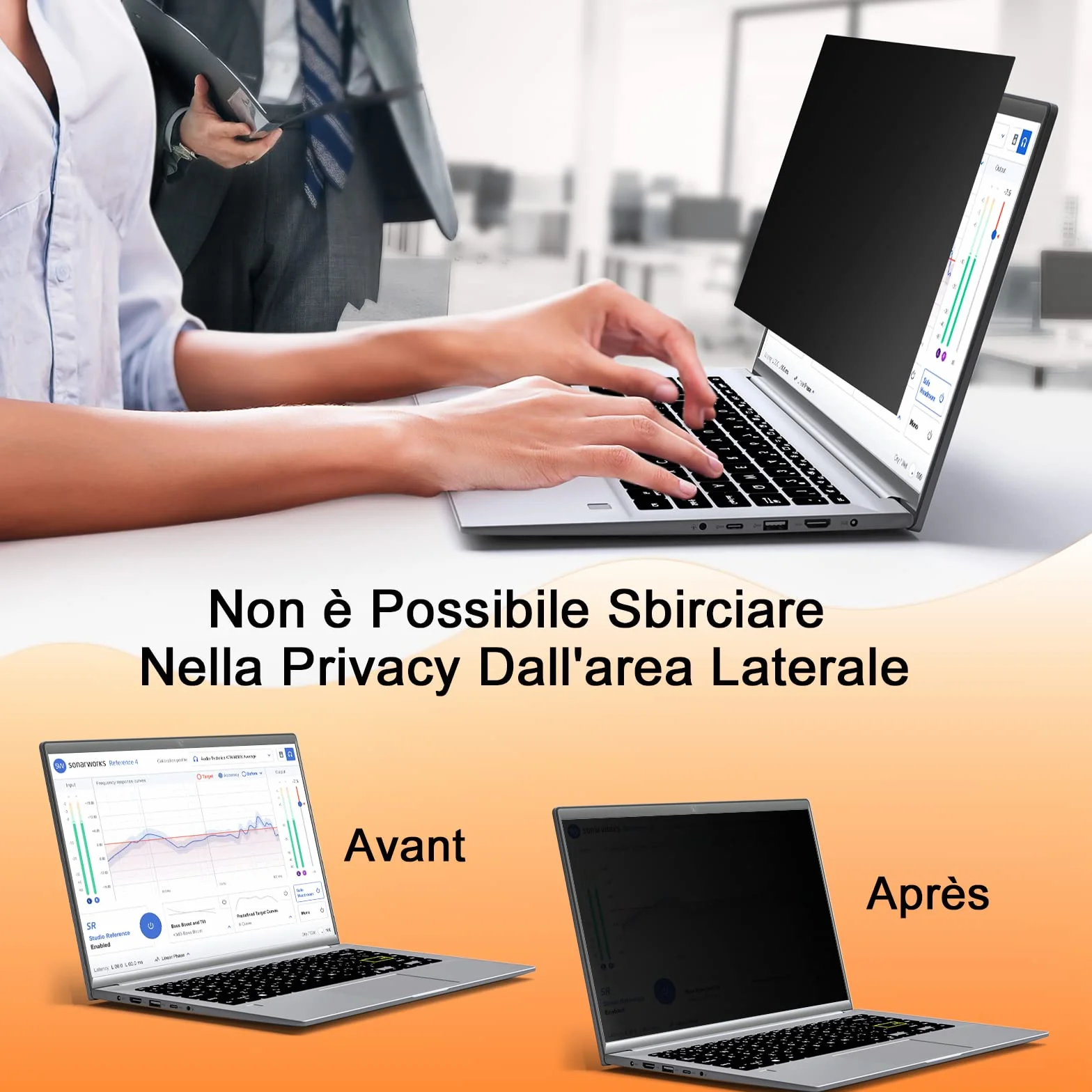 Filtro Privacy 14 Pollici, Rimovibile Filtro Privacy Schermo, Pellicola Privacy Filter Compatibile con HP/Dell/Acer/Lenovo/Thinkpad/Samsung/ASUS/Sony, Anti Glare Pellicola Privacy PC per 16:9 Laptop