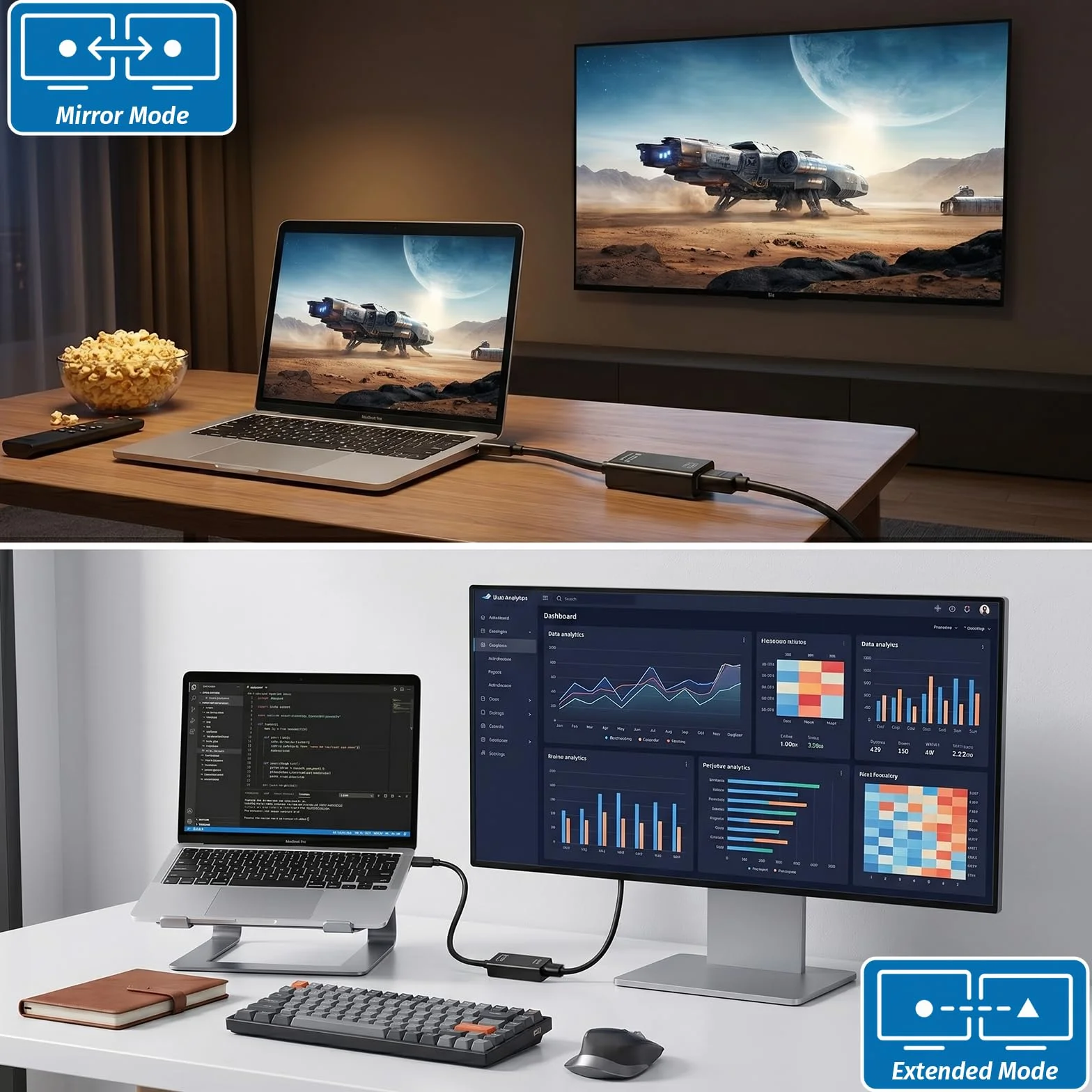 Adattatore Display Port HDMI, Mini Displayport to HDMI, UHD 4K 30Hz, 2K 60Hz, 1080P 120Hz, Unidirezionale per MacBook Air/Pro Microsoft Surface Pro/Dock Laptop Monitor Proiettore