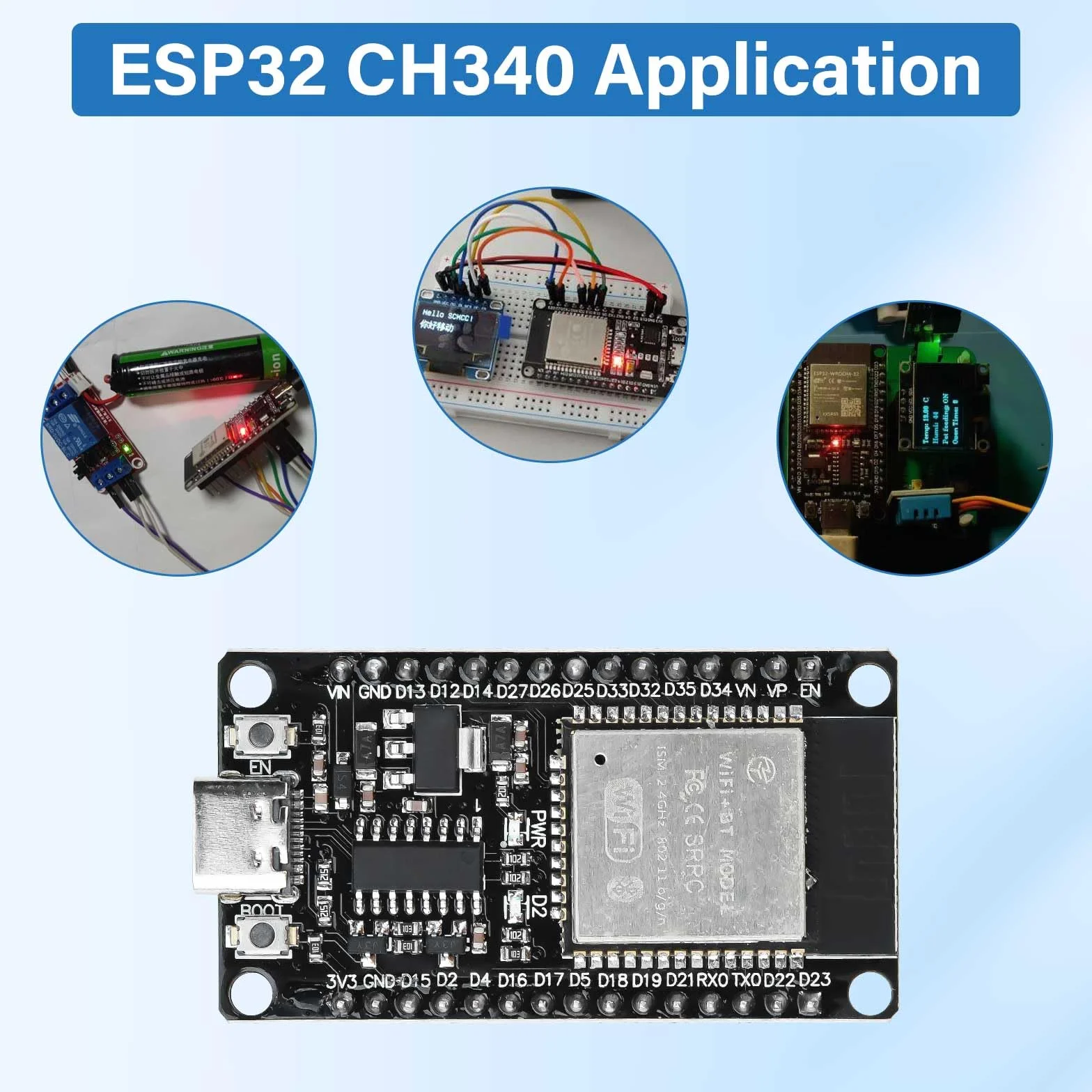 Diymore 2 pezzi per ESP32 Scheda di sviluppo Nodemcu per ESP32 NodeMCU Modulo USB C 2.4 GHz WLAN WiFi Bluetooth CH340 Chip