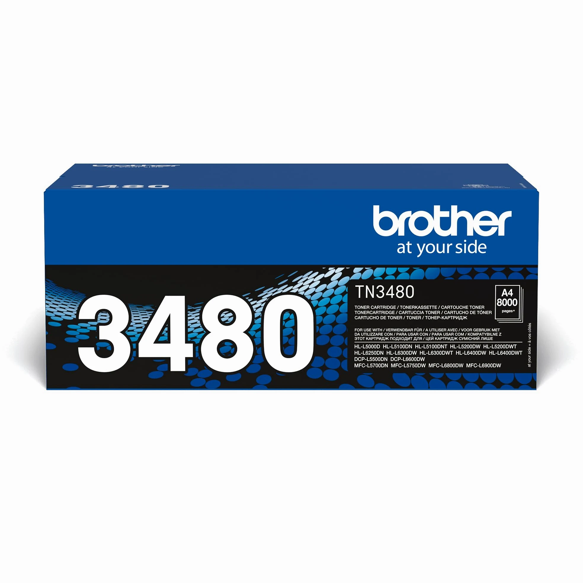 Brother TN3480| Toner Originale|Alta Capacità| 8000 pag| per Stampanti HLL5000D, HLL5100DN, HLL5200DW, HLL6300DW, DCPL5500DN, MFCL5750DW, DCPL6600DW, MFCL6800DW| Colore Nero