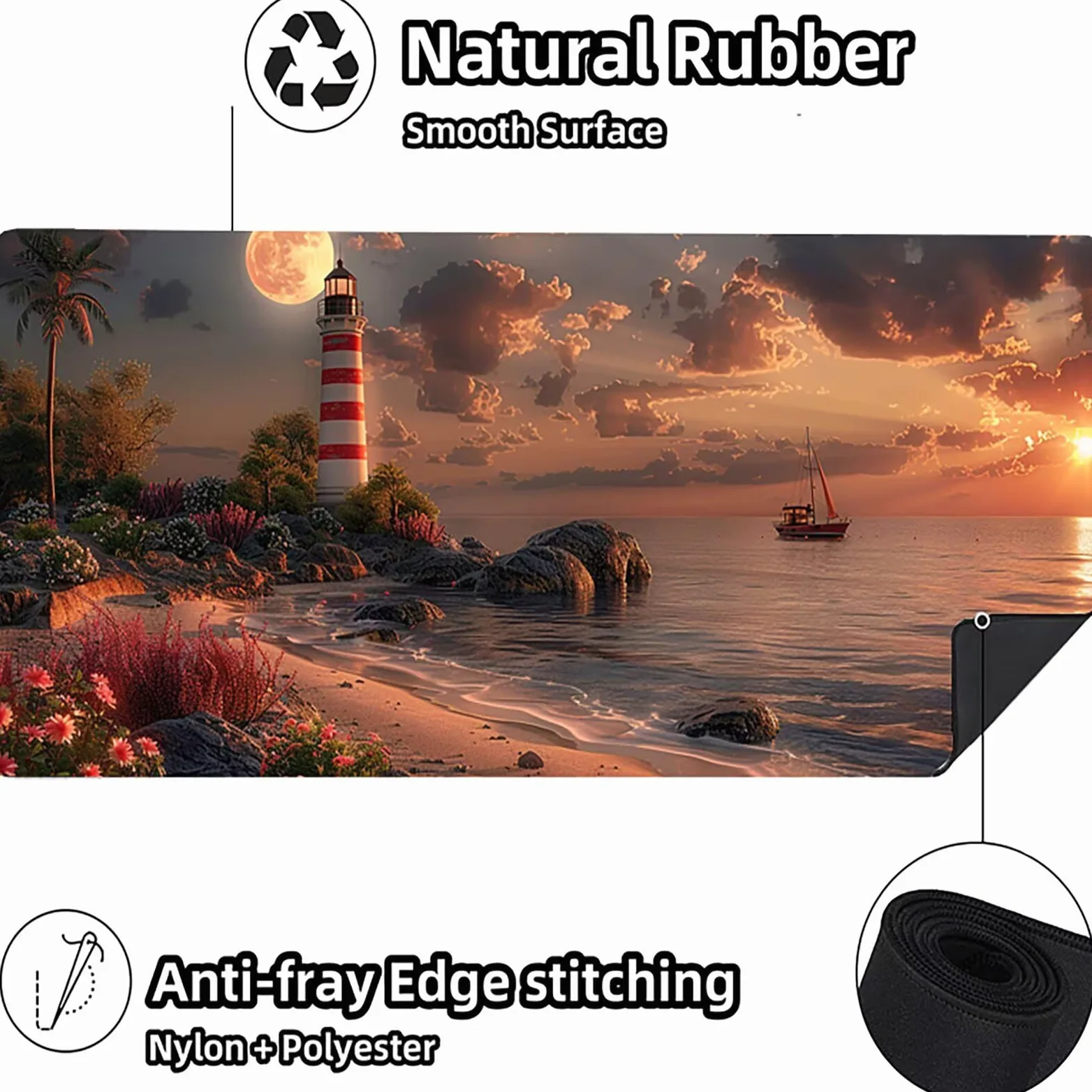 Tappetino Mouse XXL 1500 x 800 mm, Tappetino Mouse Spiaggia, Gaming Mousepad Migliorare la Velocità e la Precisione, Mouse Pad con Base in Gomma Antiscivolo, Ufficio Accessori Gaming, Verde Y-5483