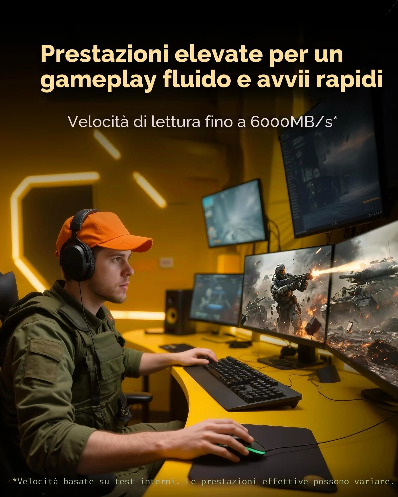 Lexar Thor Pro SSD 1TB, M.2 2280 PCIe Gen4 NVMe SSD | Fino a 6.000 MB/s, Compatibile con PS5, Laptop e Desktop, per Giocatori e Creatori