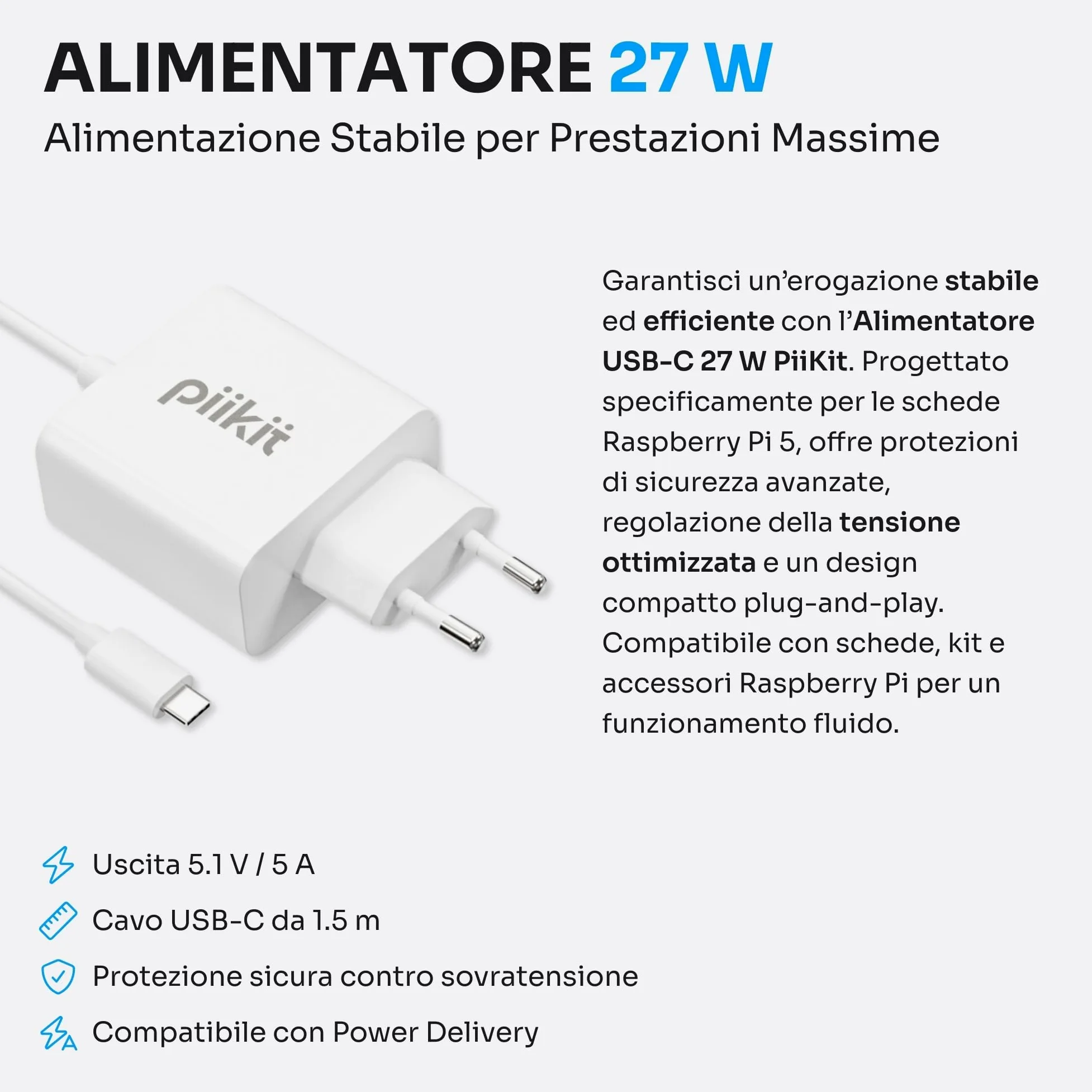 Starter Kit per Raspberry Pi 5 8 GB | Scheda MicroSD 64 GB | Alimentatore 27 W | Case con Ventola Integrata e Dissipatore di Calore | Cavo Micro-HDMI 4K 60 Hz