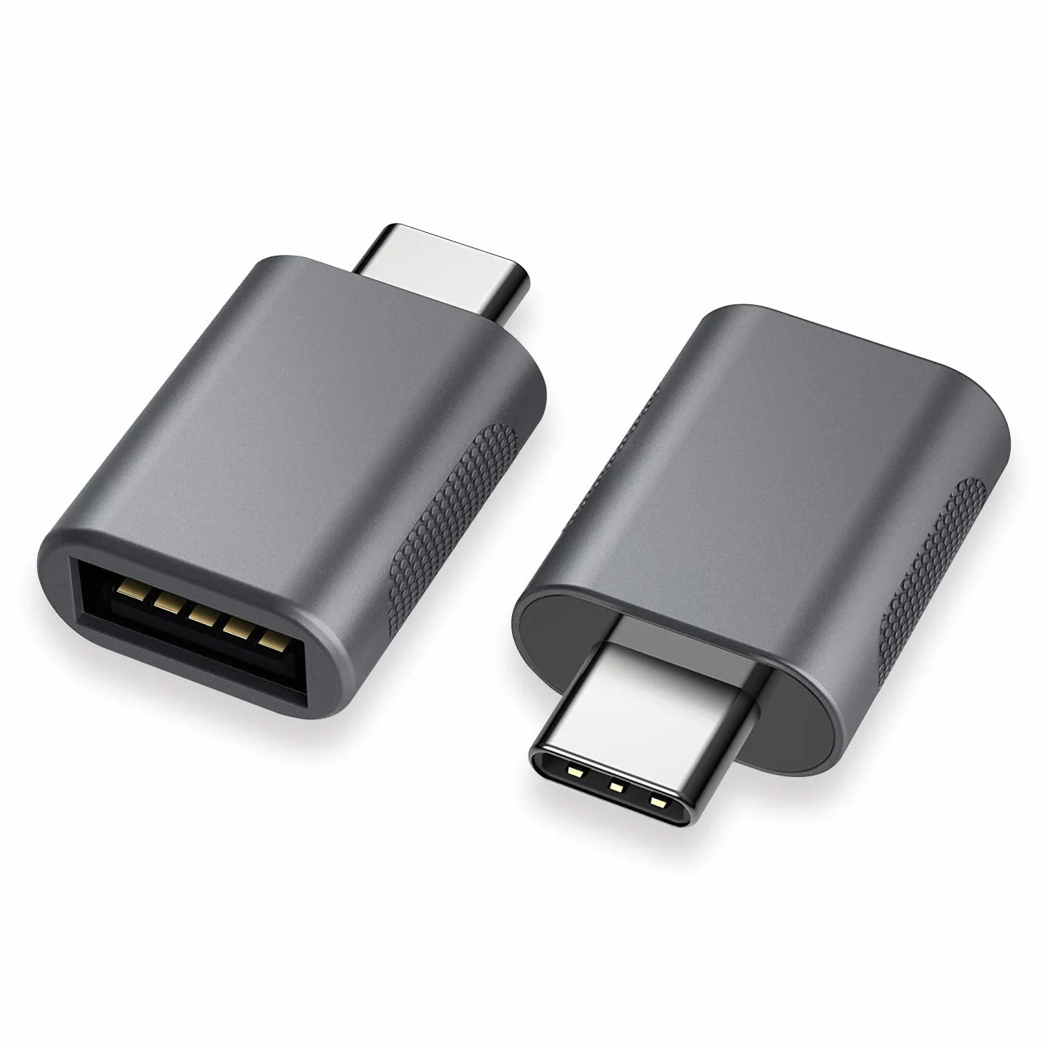 nonda Adattatore da USB C a USB 3.0 (2 Pezzi),Adattatore OTG da Thunderbolt 4/3 a USB Femmina per MacBook Pro 2021, MacBook Air 2022, iPad Pro 2021, Altri dispositivi con USB Tipo C (Spazio Grigio)