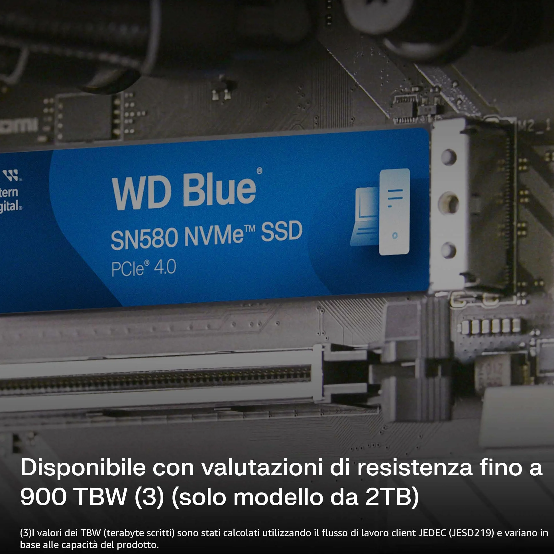 WD Blue SN580,500 GB,M.2 2280,fino a 4 000 MB/s,PCIe Gen4 NVMe,Include Acronis True Image per Western Digital,clonazione e migrazione del,backup completo e ripristino rapido, protezione da ransomware