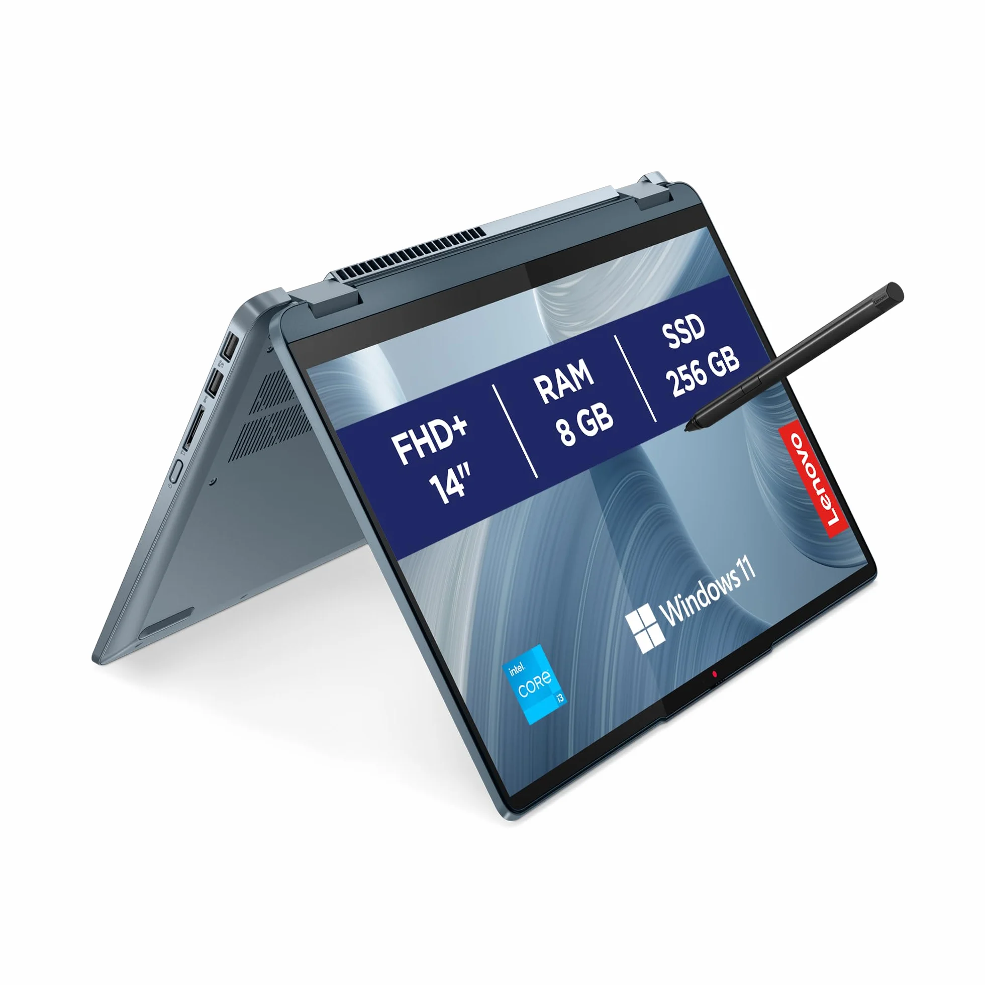 Lenovo IdeaPad Flex 5 Notebook Convertibile Touch 14" WUXGA (1920x1200), Intel Core i3-1215U, RAM 8 GB, 256 GB SSD, Grafica Integrata, WiFi 6, Windows 11 - Stone Blue Digital Pen INCLUSA