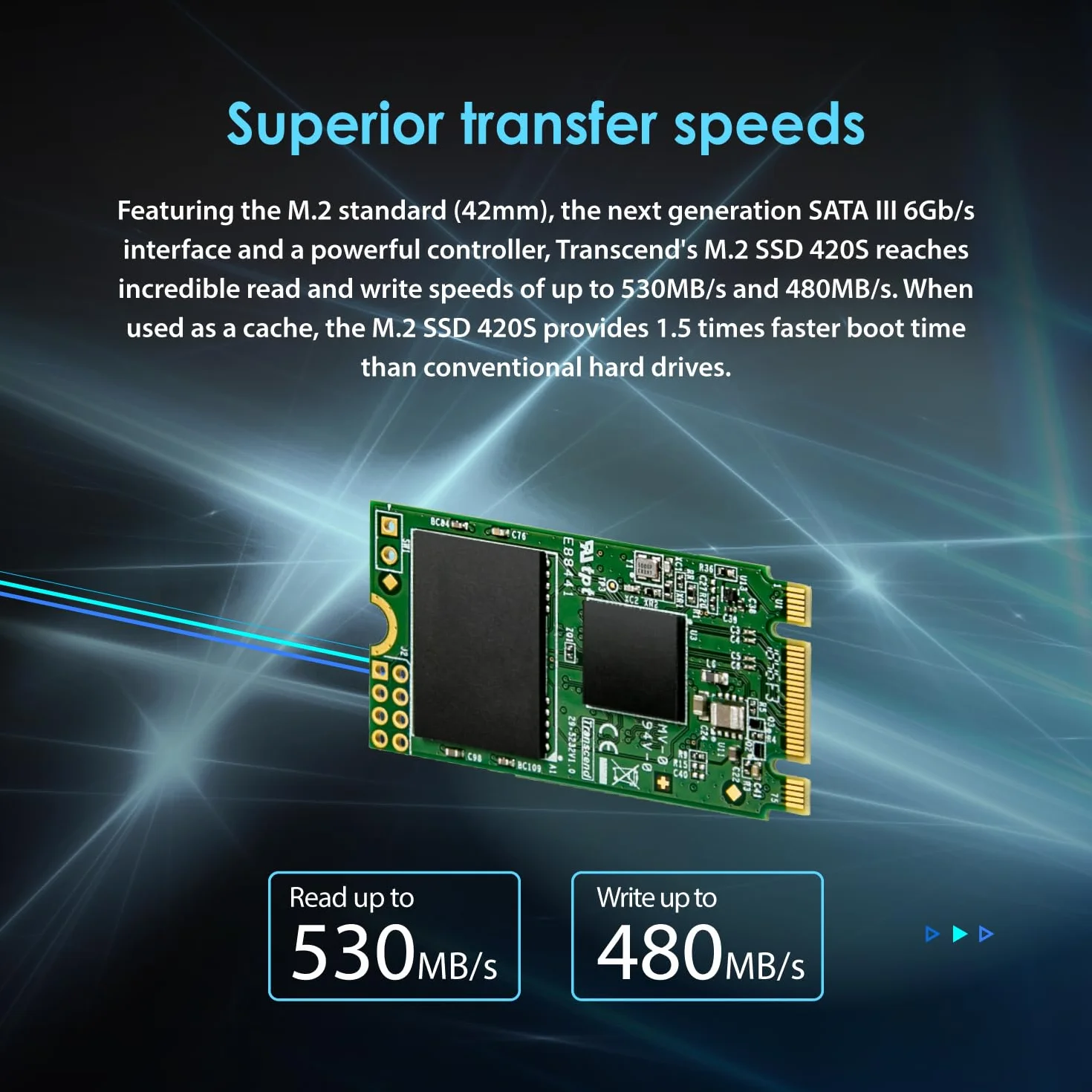 Transcend MTS420S 240GB SSD interno M.2 2242 SATA III 6 Gb/s, memoria 3D TLC NAND - TS240GMTS420S