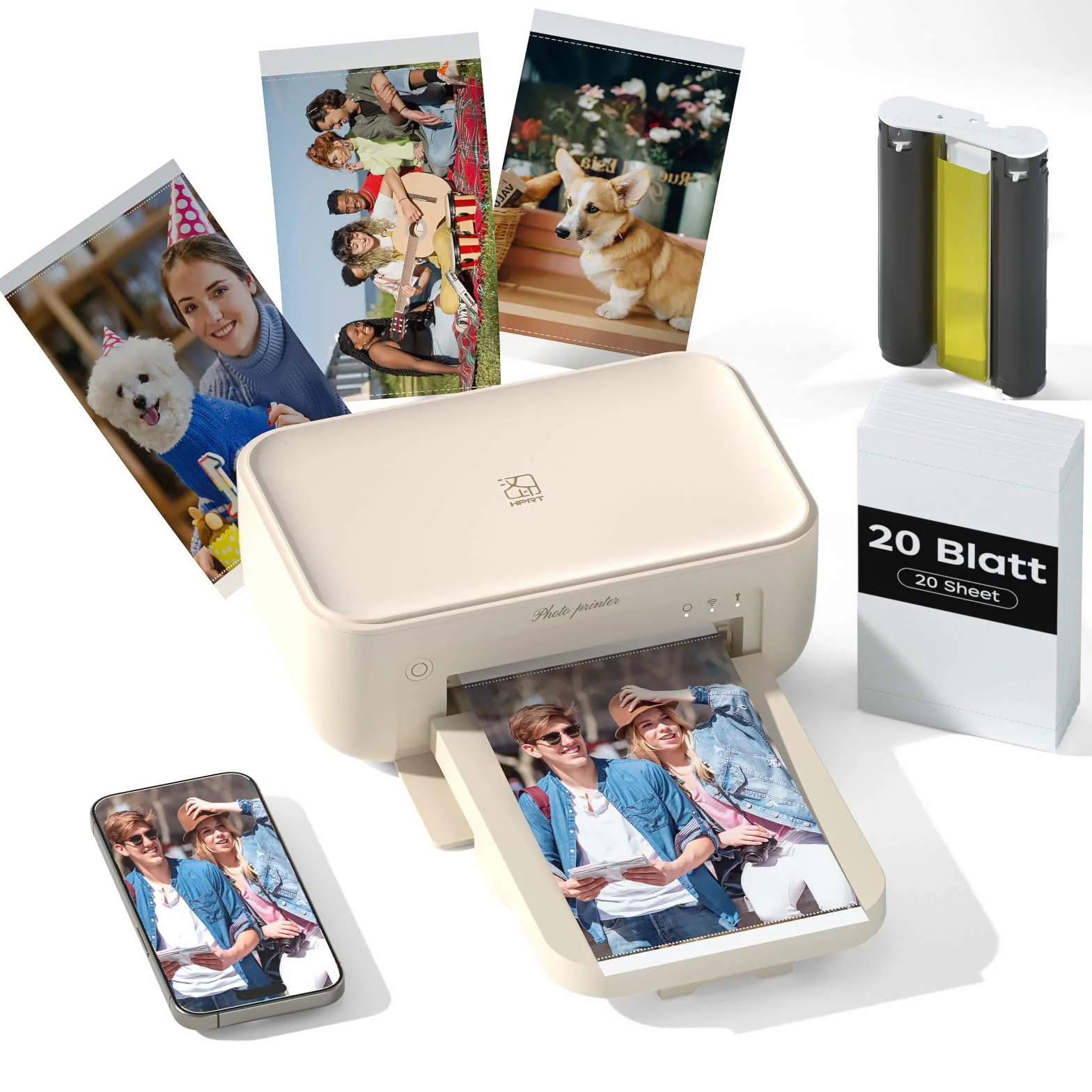 HPRT Stampante Fotografica Portatile 10x15 cm Carta Nastro Smartphone Regali