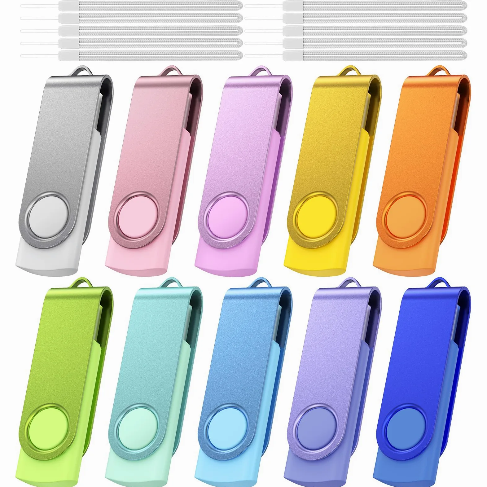 Kepmem - Unità flash da 64 GB, confezione da 10, chiavetta USB ad alta capacità, unità USB da 64 GB, chiavetta USB 2.0 ad alta velocità, unità da 64 Giga, unità zip per archiviazione dati